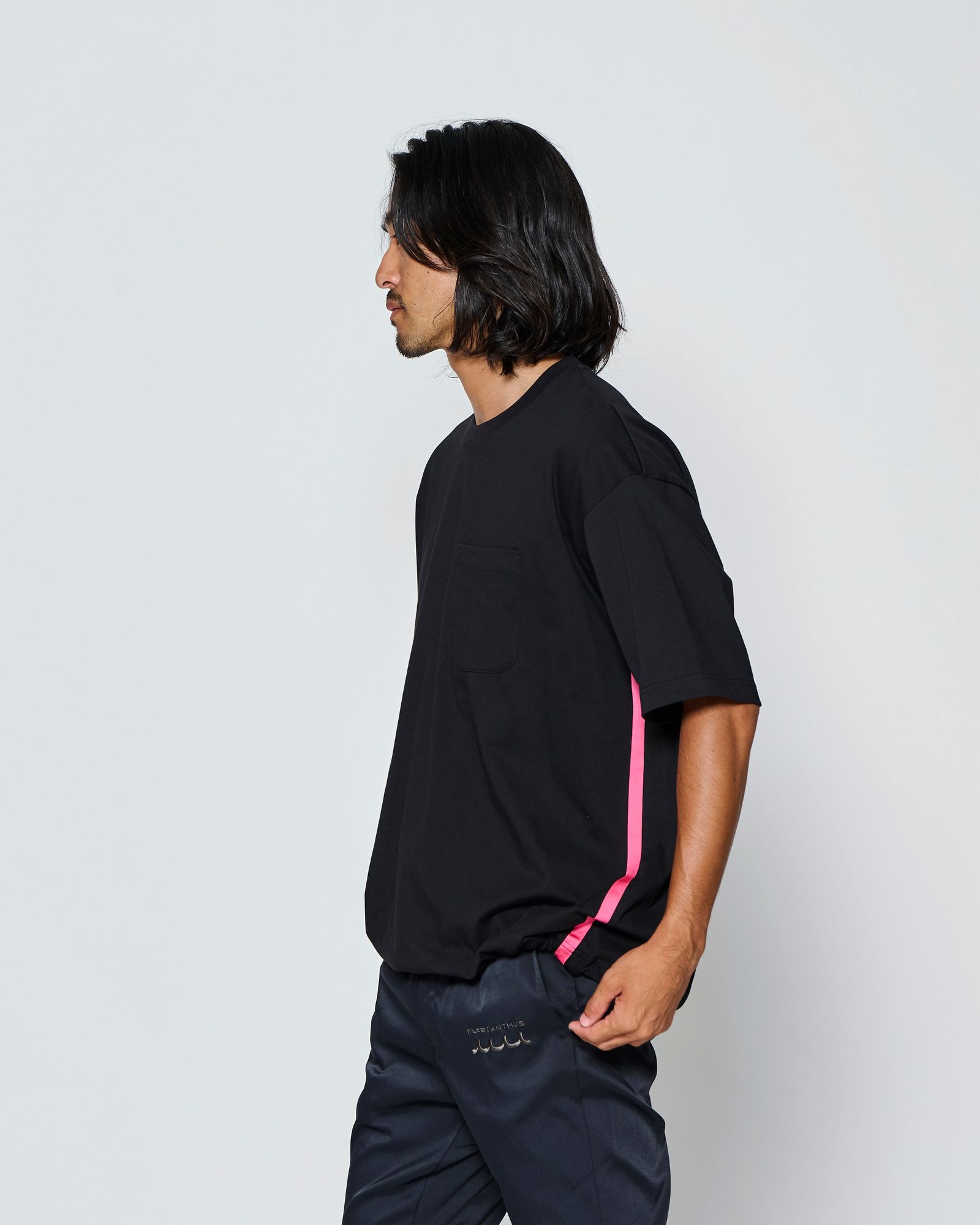 ☆先行予約☆muta MARINE × ACANTHUS  / ドローコード付きポケットTシャツ /  Drawstring Pocket Tee / BLACK【MA2724】