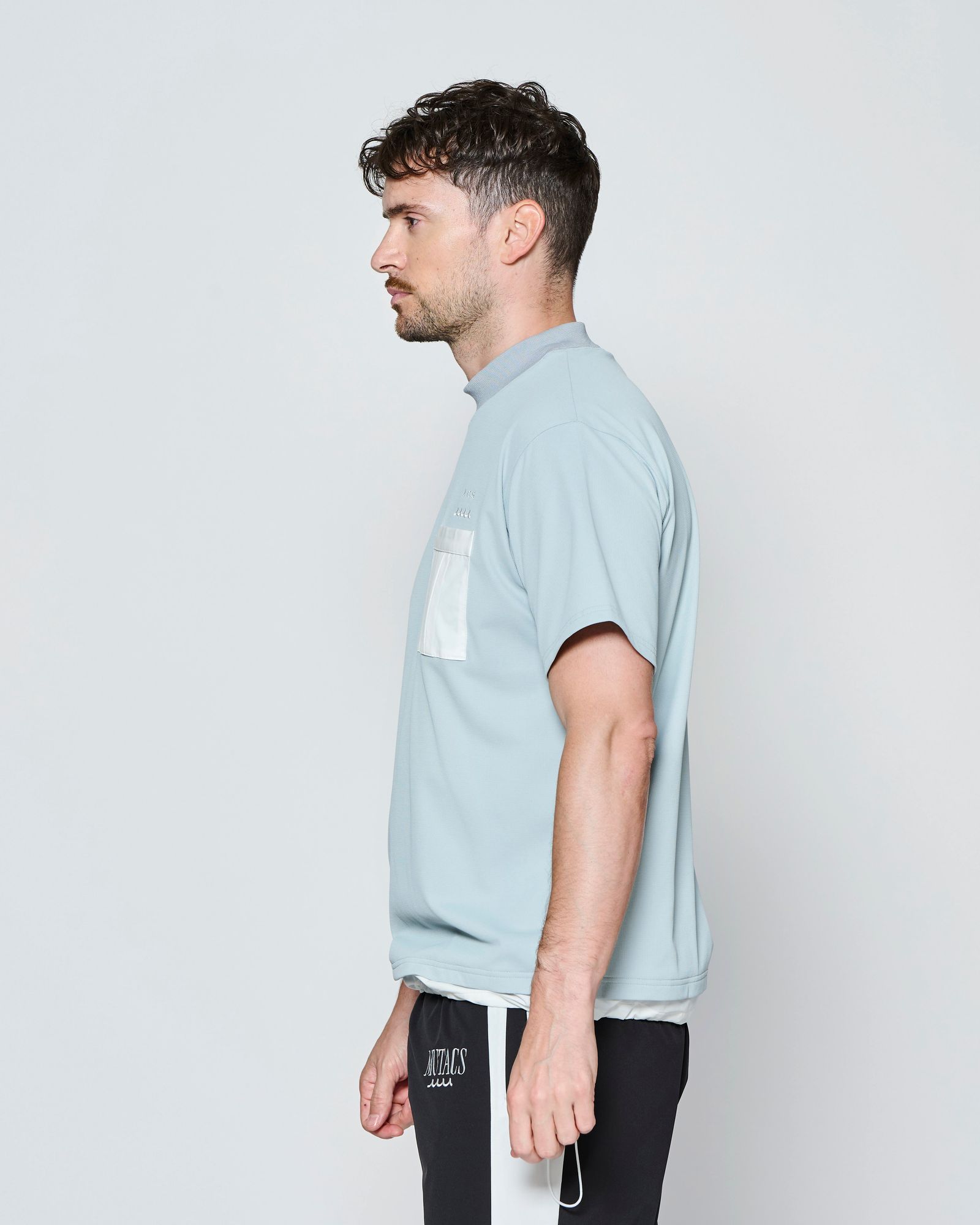 ☆先行予約☆muta MARINE × ACANTHUS  / メッシュモックネック半袖Tシャツ /  Mesh Mockneck S/S Top / GREY【MA2714】