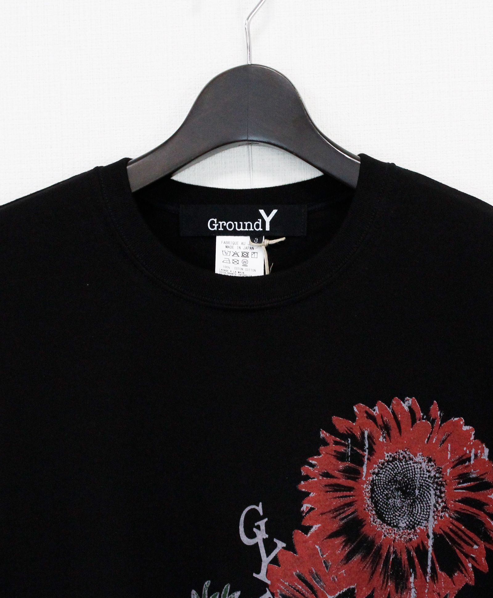 JERSEY SUNFLOWER T-SHIRT / BLACK [GK-T79-070-2]