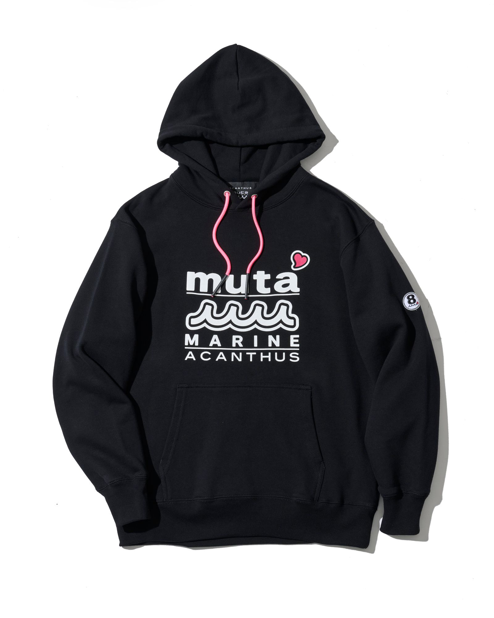 ☆先行予約☆muta MARINE × ACANTHUS  / Wネームロゴフーディー / プルオーバーパーカー /  W-name logo hoodie / BLACK【MA2726】