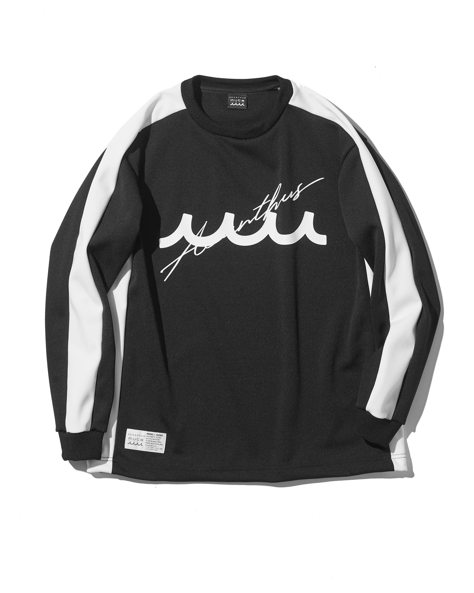 ACANTHUS × muta MARINE / muta Soccor Jersey Top / ジャージトップス / BLACK WHITE 【MA2538】