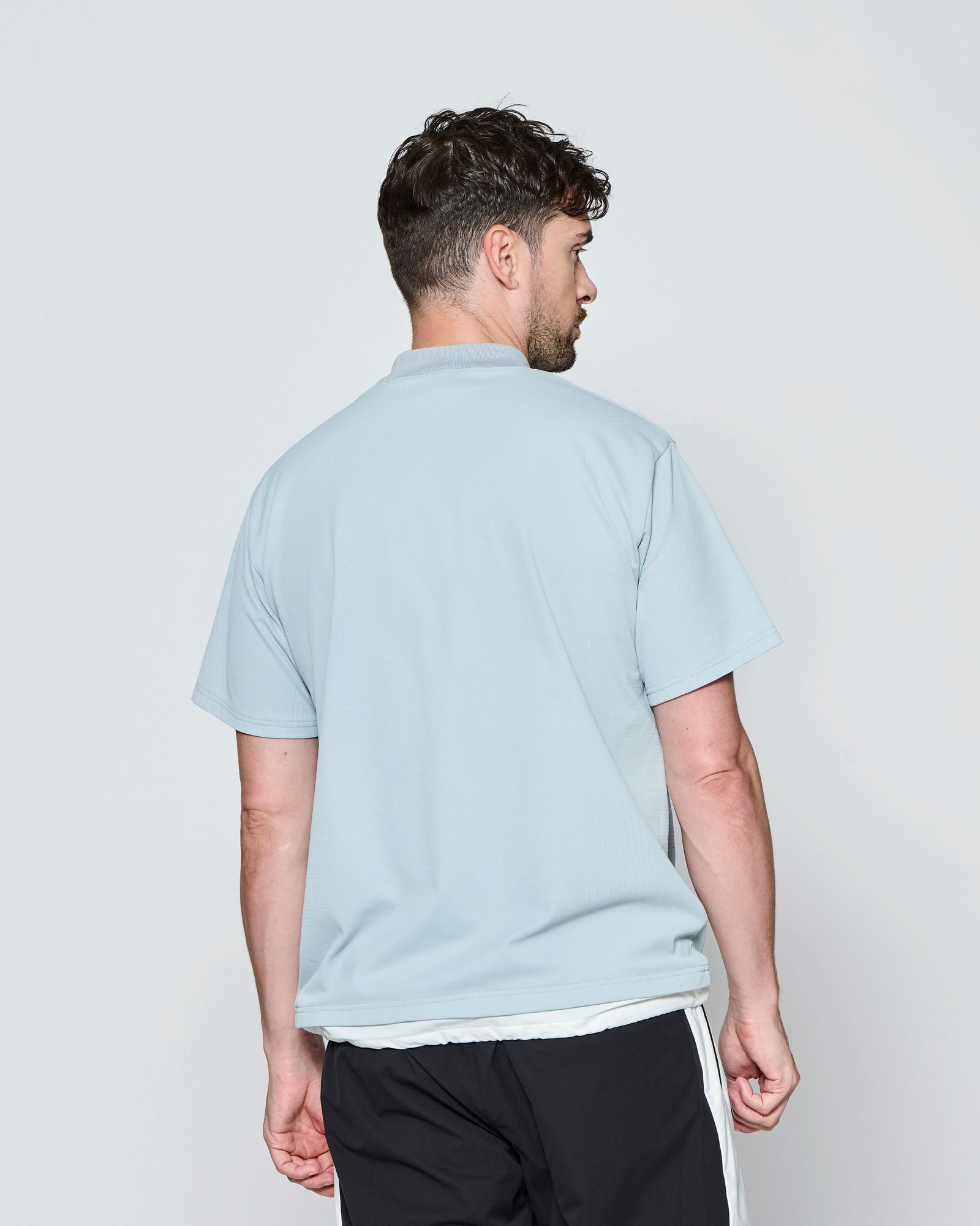 ☆先行予約☆muta MARINE × ACANTHUS  / メッシュモックネック半袖Tシャツ /  Mesh Mockneck S/S Top / GREY【MA2714】