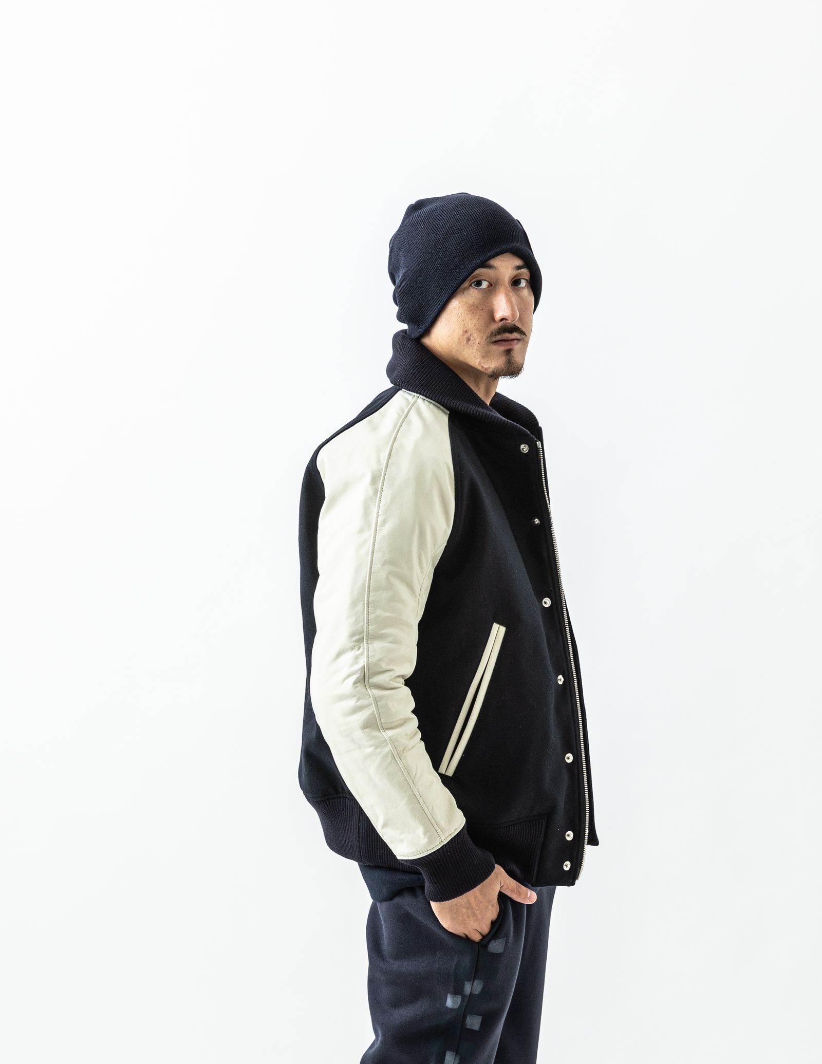 ☆先行予約販売☆  Studium Jacket / スタジアムジャケット / NAVY WHITE 【ST2301】