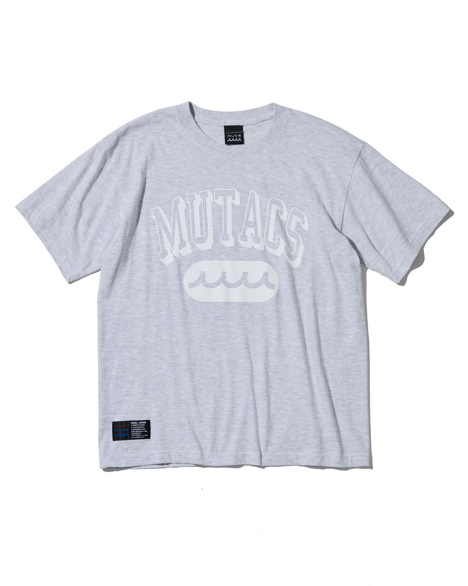 ☆先行予約☆ muta MARINE × ACANTHUS / カレッジロゴTシャツ / Shadow College Logo Tee / GREY 【MA2662】
