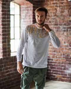 ACANTHUS / Splash paint L/S Tee / ロンT / WHITE 【CT2509】