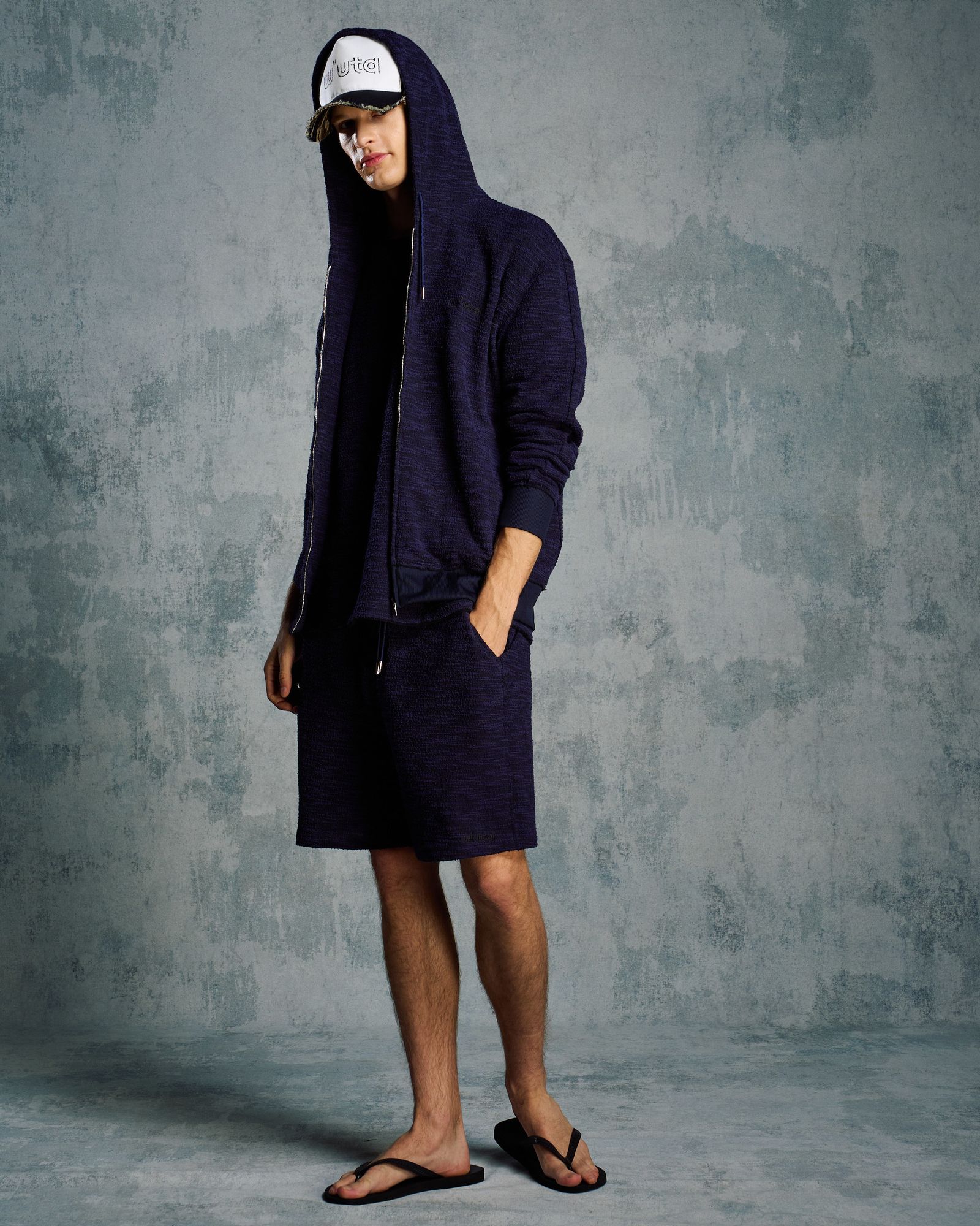 ☆先行予約☆ muta × wjk  / ニットジャガード リラックスショーツ / knit jacquard relax shorts / NAVY [502 mw02i]