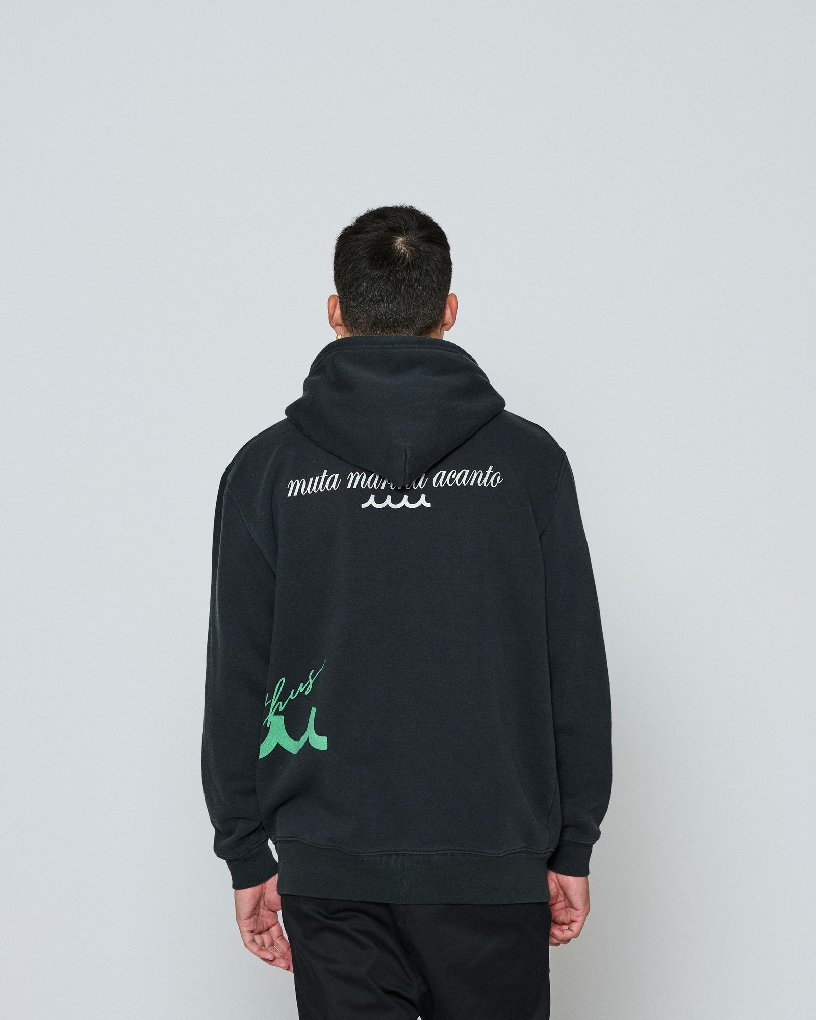 ☆先行予約☆ muta MARINE × ACANTHUS / テストプリントフーディー /パーカー / Test Print Hooded Sweatshirt / BLACK 【MA2656】