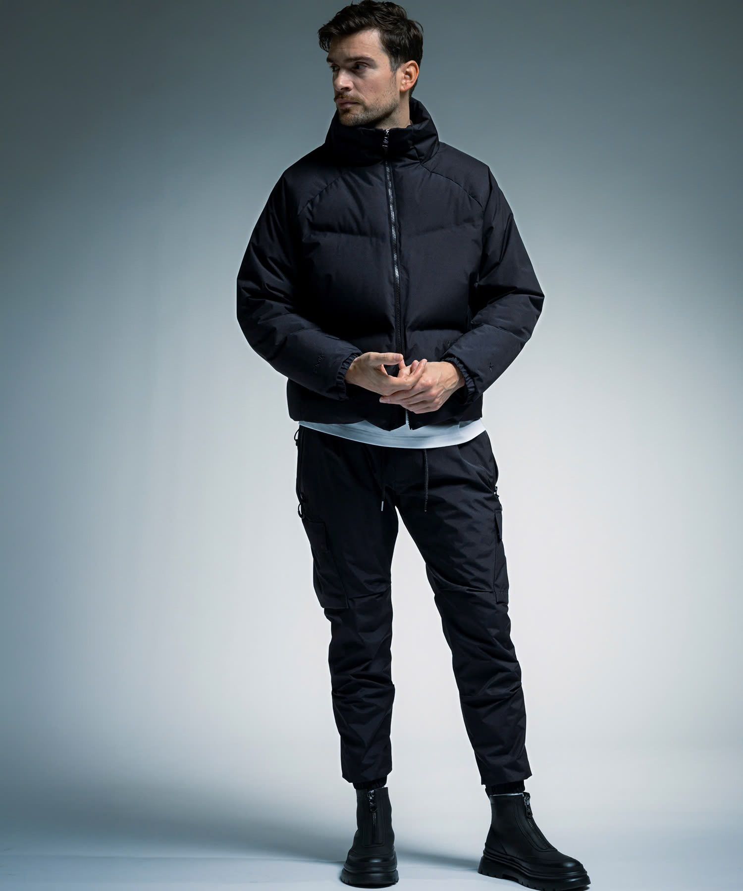 ☆先行予約☆1PIU1UGUALE3 RELAX × +phenix / ルーズカーゴパンツ / WINDSTOPPER プロダクト by GORE-TEX LABS /ウィンドストッパー / ゴアテックス / ブラック【USB-26132】