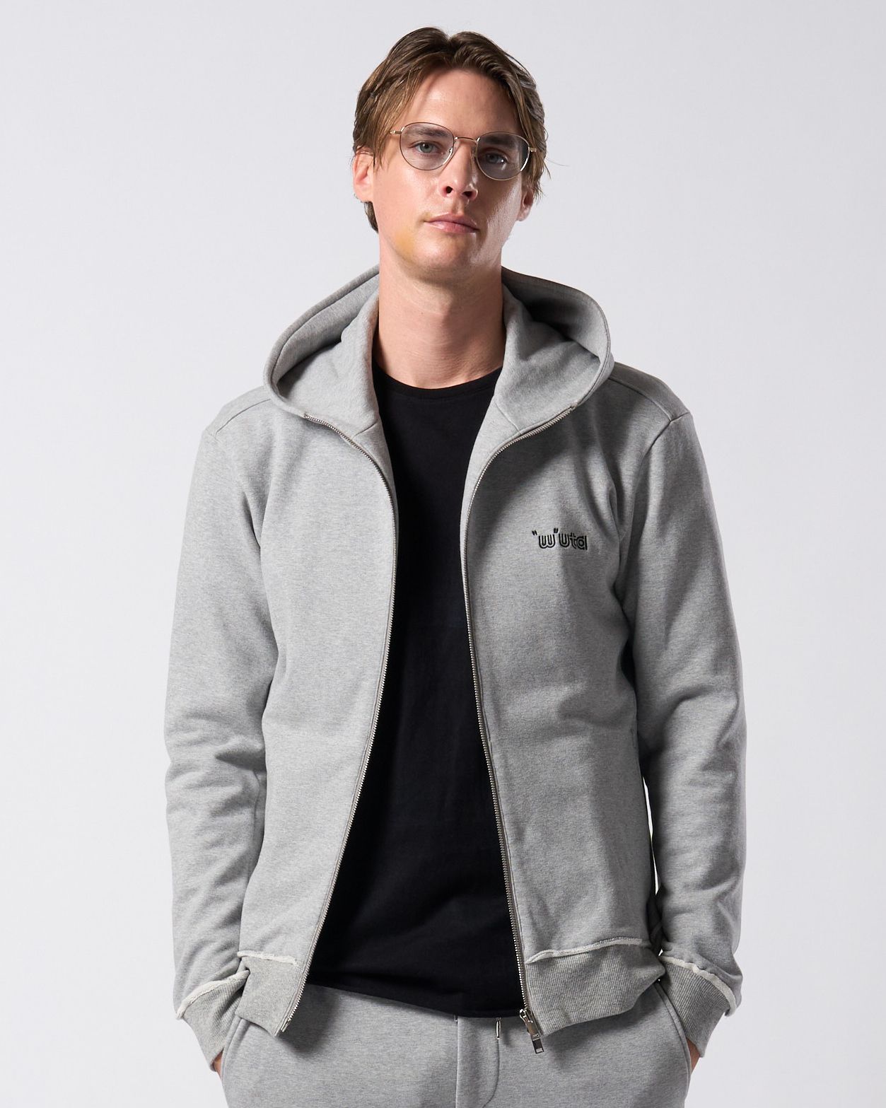 ☆先行予約☆ muta × wjk  / 高密度ストレッチ裏毛リブスウェットパンツ / super urake zip-up parka / T.GRAY [206 mw07j]