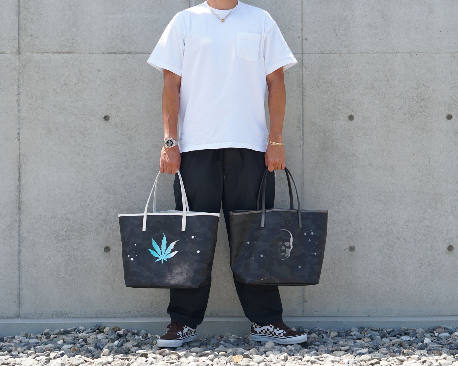 ☆予約商品☆GENTIL BANDIT 14th Anniv. Ltd トートバッグMM / ブラックカモ×ガンメタル（スカル） [GBLP14-MM-BGS]