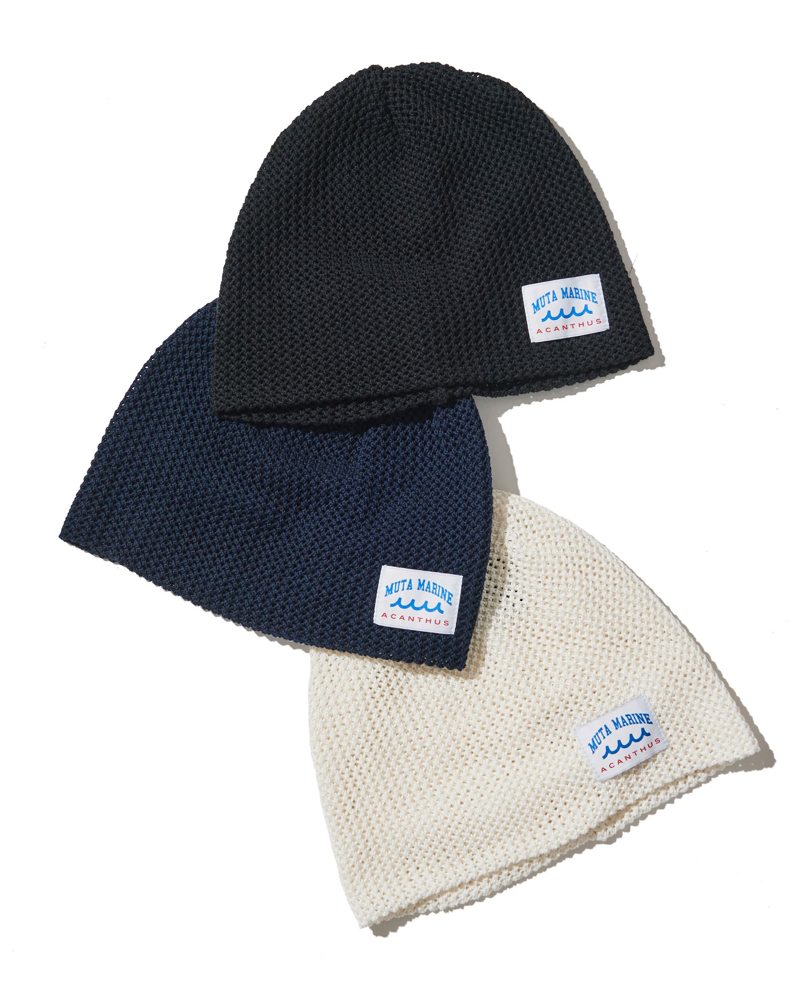 ☆先行予約☆muta MARINE × ACANTHUS  / メッシュバックプールニットキャップ / Mesh Back Pool Knit Cap / NAVY 【MA2623】