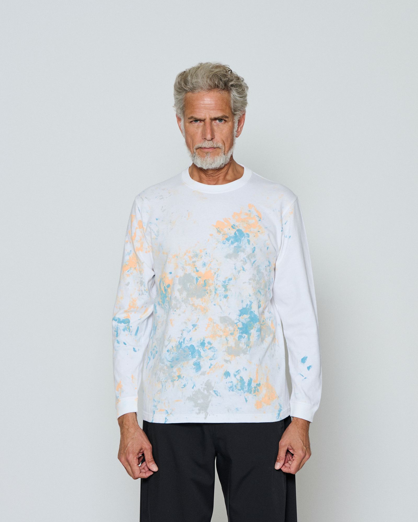 ☆先行予約☆  アブストラクトペイントロンTee / Abstract paint L/S Tee / WHITE 【CT2611】