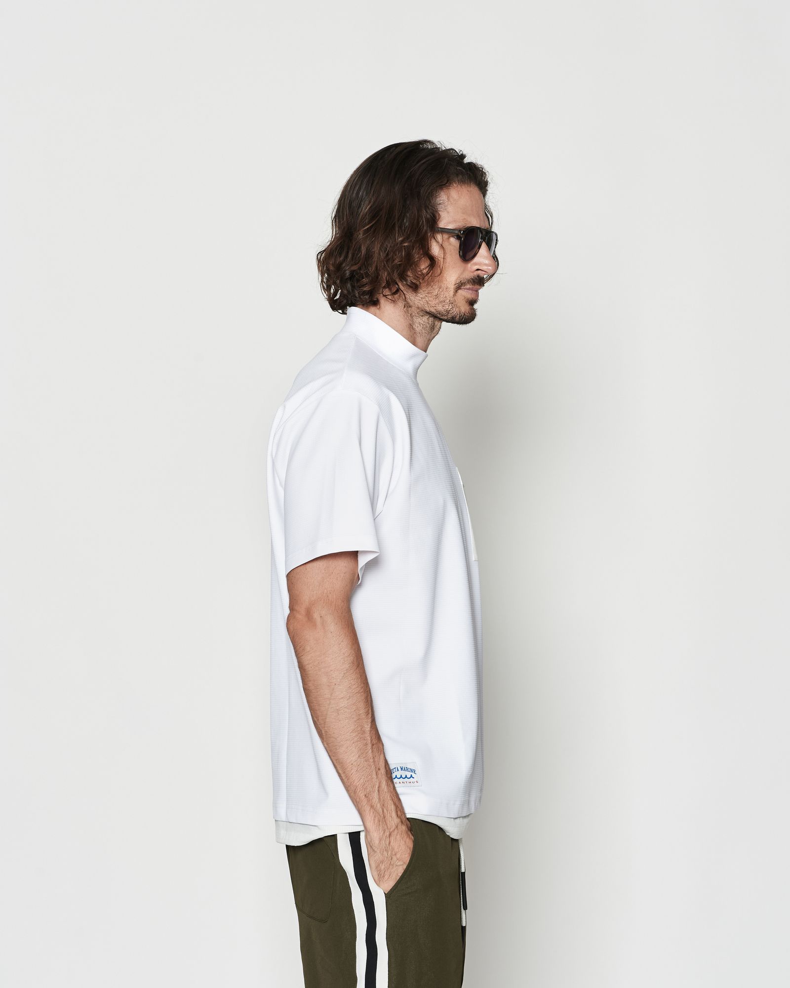 ☆先行予約☆muta MARINE × ACANTHUS  / メッシュモックネックTシャツ / Mesh Mockneck S/S Top / WHITE【MA2618】