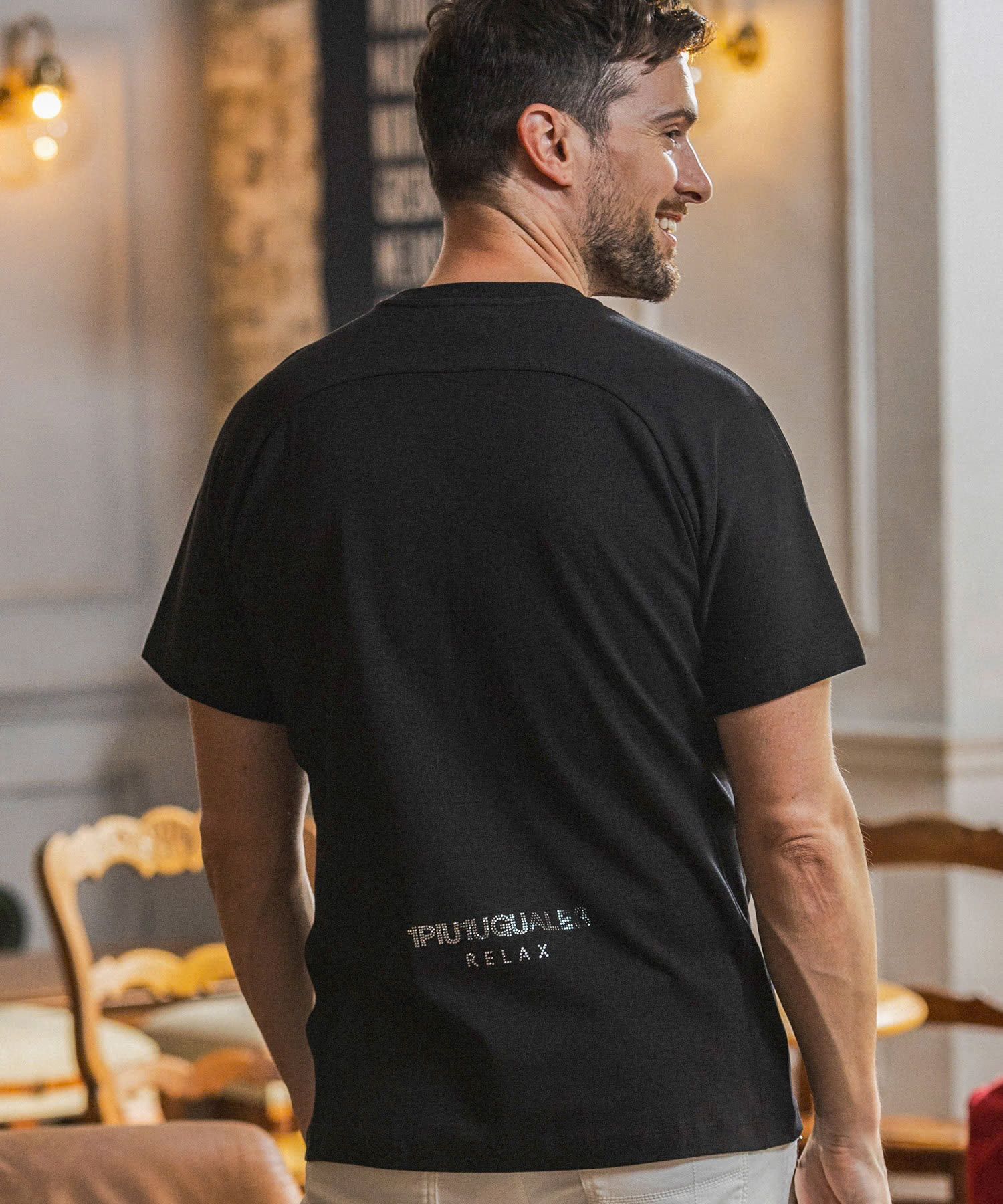 【ミッキーマウス】ラインストーンシルエット半袖Tシャツ / ブラック【UST-26093】