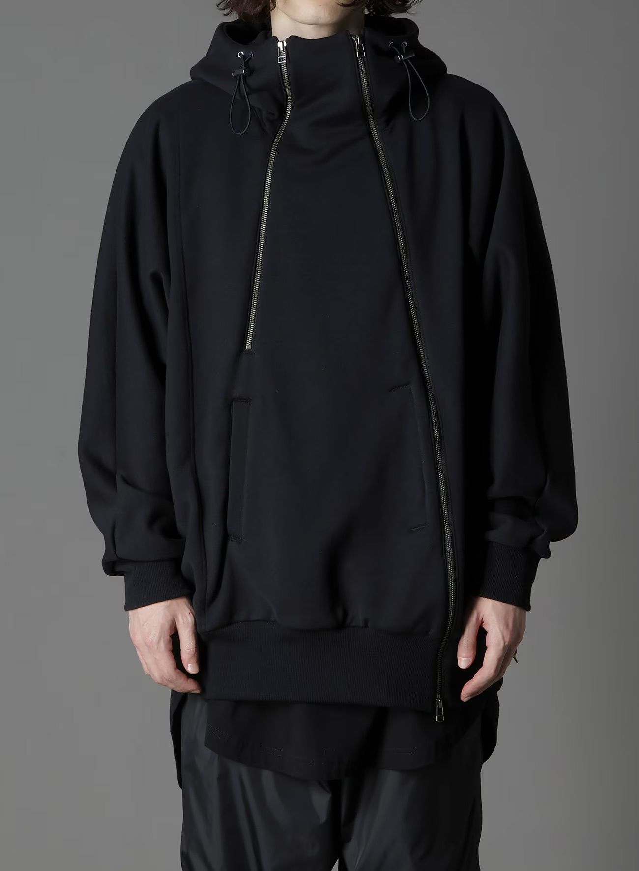 ULTIMA HEAVY FLEECE INVERTED V HOODIE SLIM / BLACK [GJ-T19-032-2]
