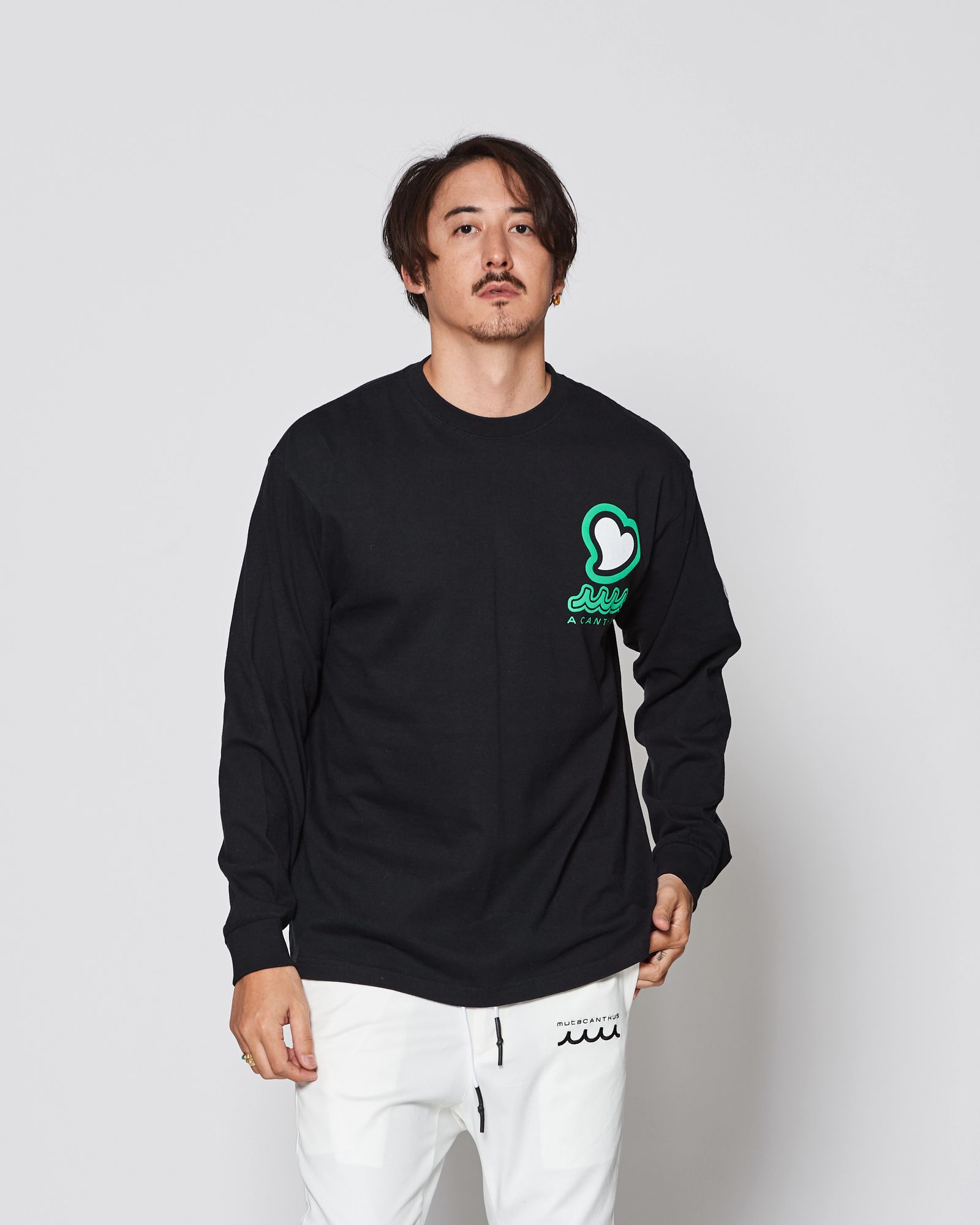☆先行予約販売2025年9月下旬～10月下旬頃入荷予定☆ ACANTHUS × muta MARINE / muta sweet muta L/S Tee / ロンT / BLACK 【MA2547】