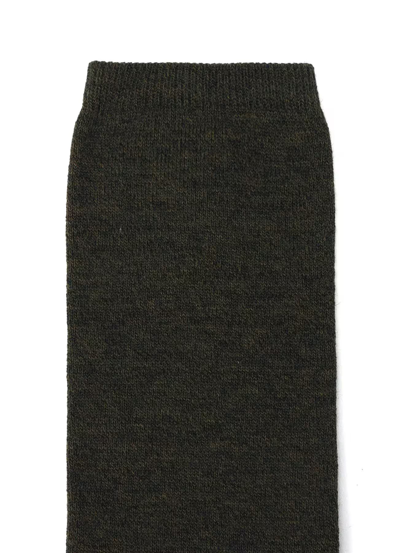 WOOL COTTON TWO TONE TUBE SOCKS / ツートンカラーチューブソックス / カーキ [GL-M01-052-2-02]