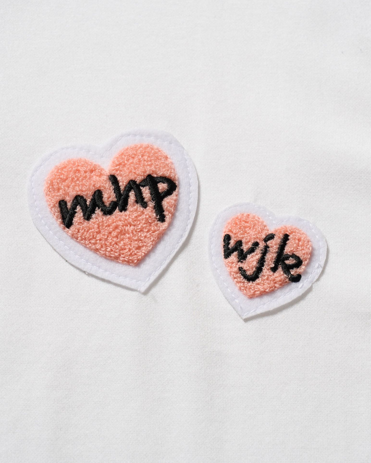 ☆先行予約☆Maison Honoré Paris× wjk  / 2ハートパッチクールタッチ半袖Tシャツ / 2-heart patch cool touch S/S / white×pink 【712 hw02k】