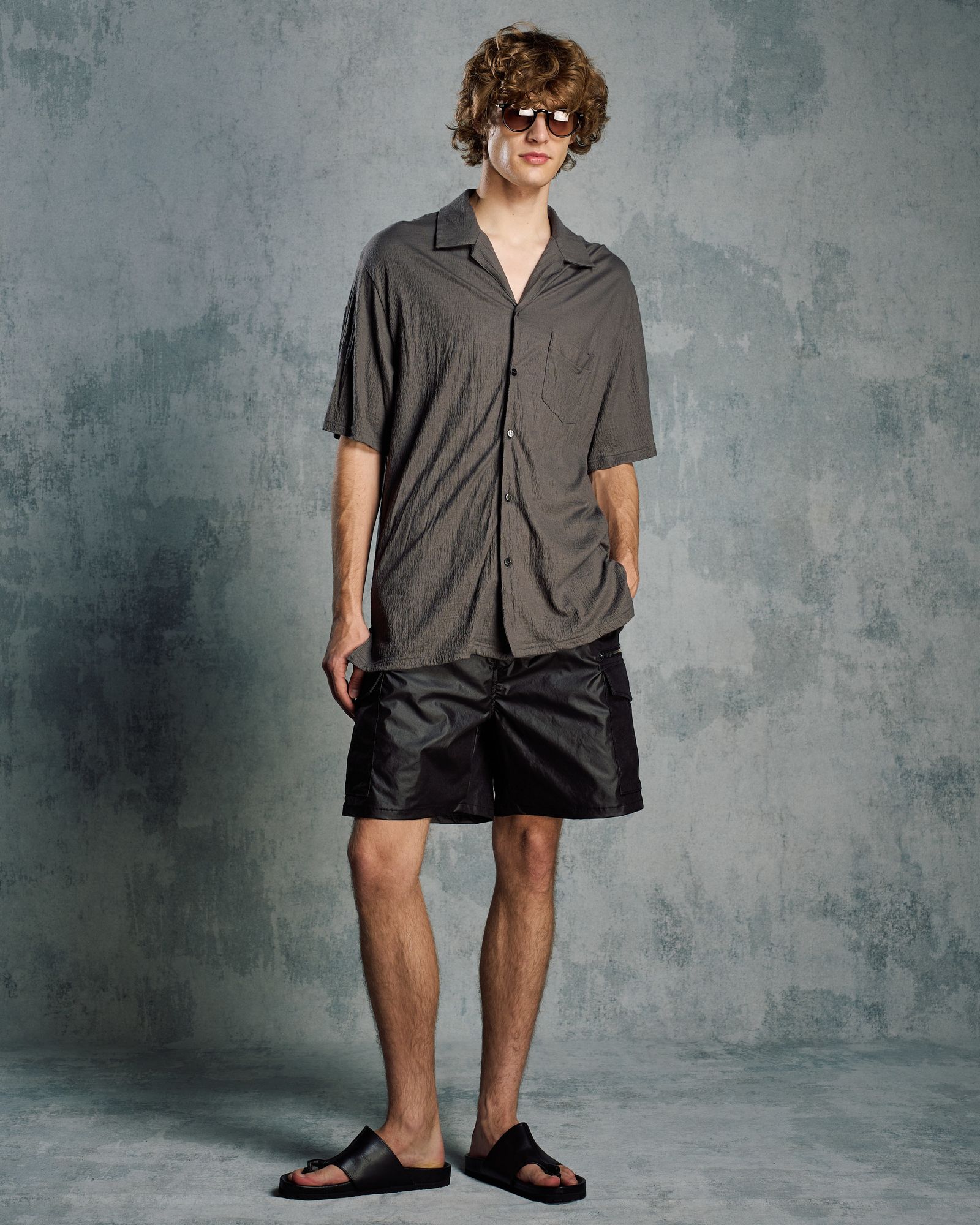 ☆先行予約☆ カーゴショーツ / solid cargo shorts / BLACK [5220 pe52i]