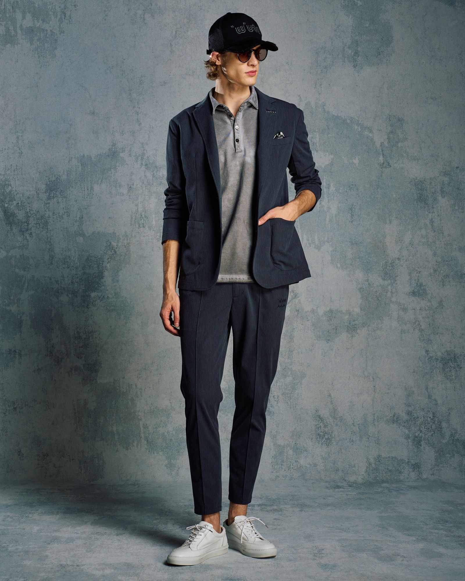 ☆先行予約☆ muta × wjk  / カットオフ ポロシャツ / cut-off polo S/S(printed)T / D.GRAY [705 mw04i]