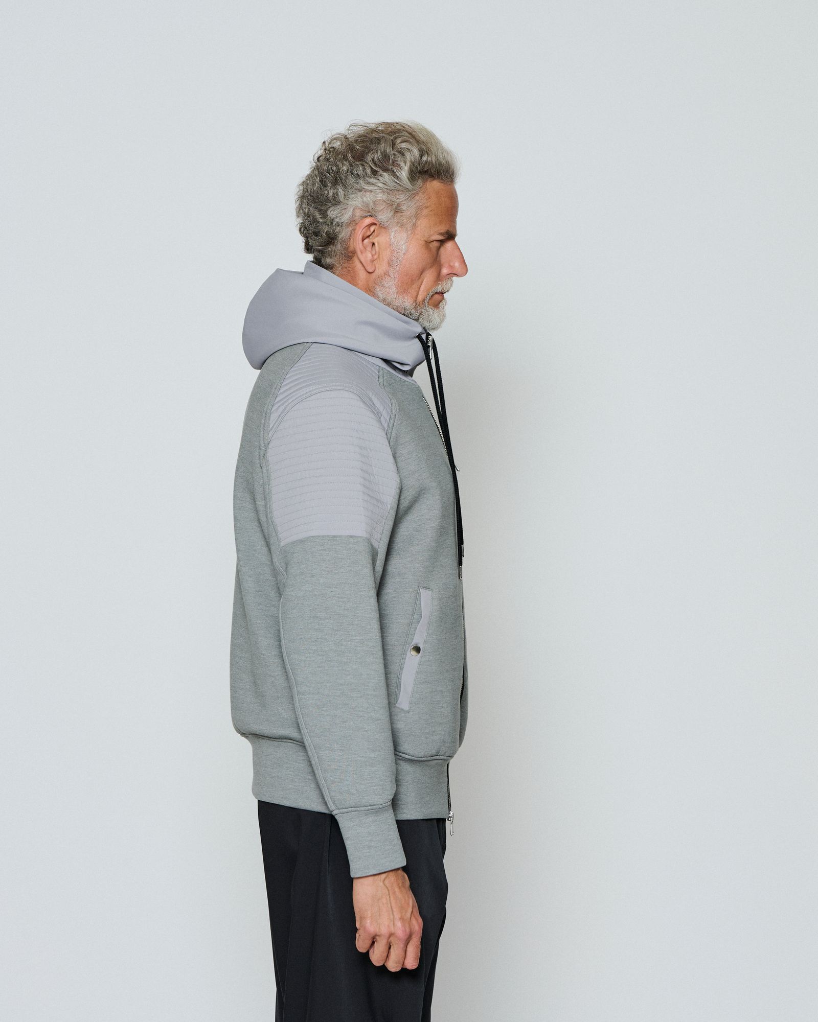 ☆先行予約☆  バイカーパーカー / フーディー / Double-knit Biker Hoodie / GREY 【DW2601】