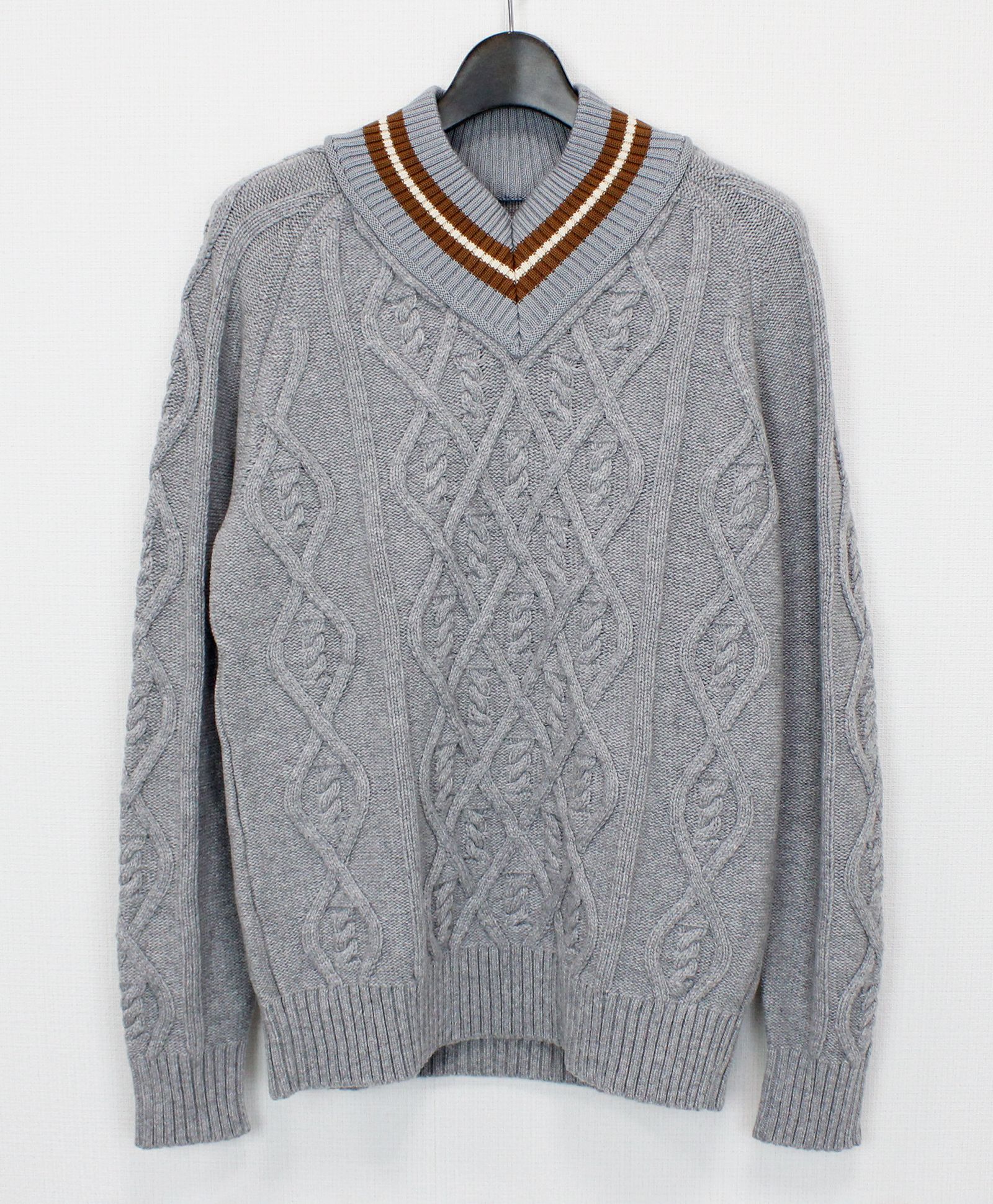 Vネックニット / NUMBER KNITWEAR / GREY 【KVX 702】