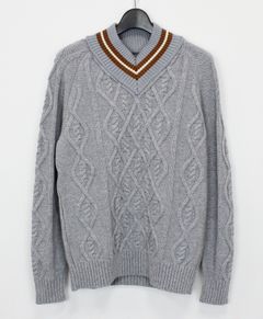 Vネックニット / NUMBER KNITWEAR / GREY 【KVX 702】