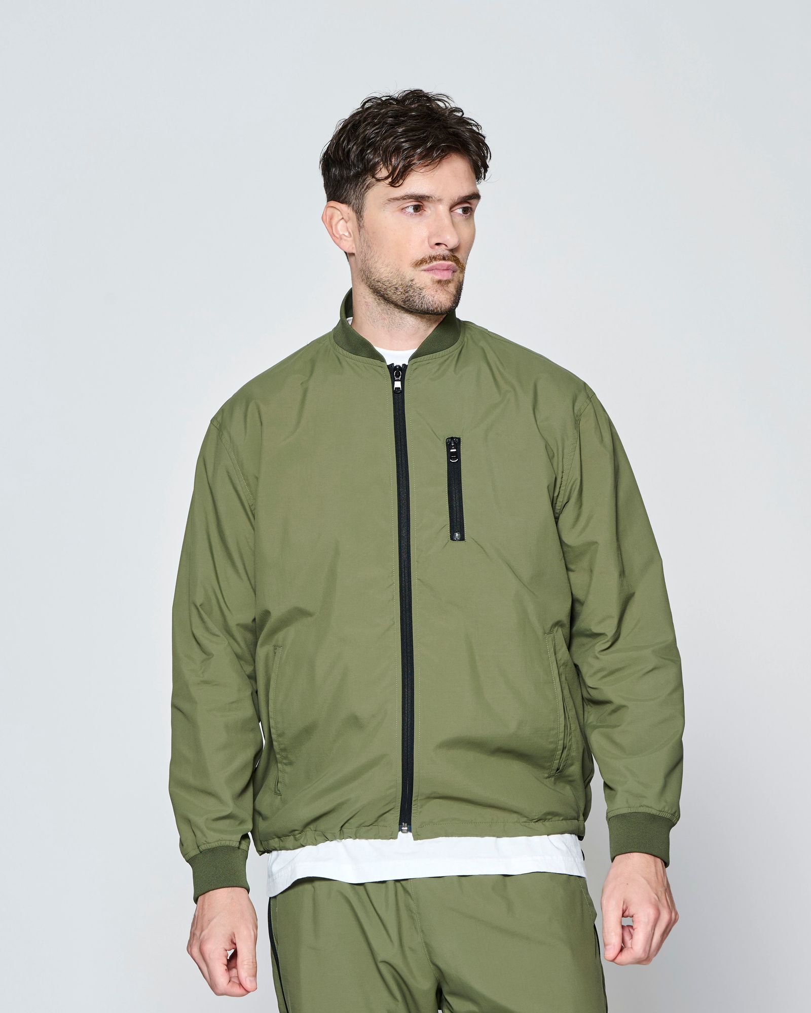 ☆先行予約☆ SUPPLEX® ナイロン ジップジャケット  /  SUPPLEX® Nylon Contrast Zip Jacket / OLIVE 【JK2703】