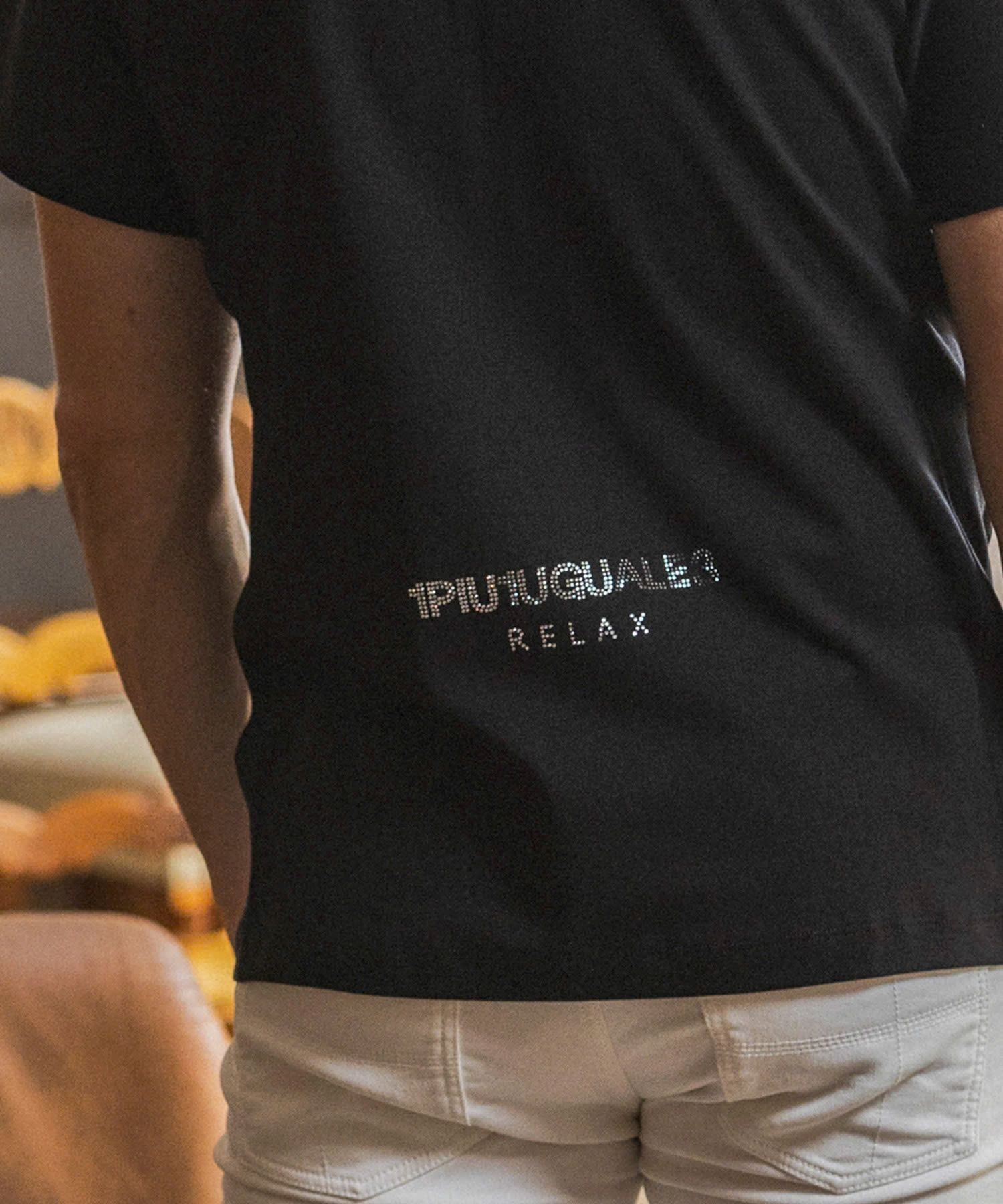【ミッキーマウス】ラインストーンシルエット半袖Tシャツ / ブラック【UST-26093】