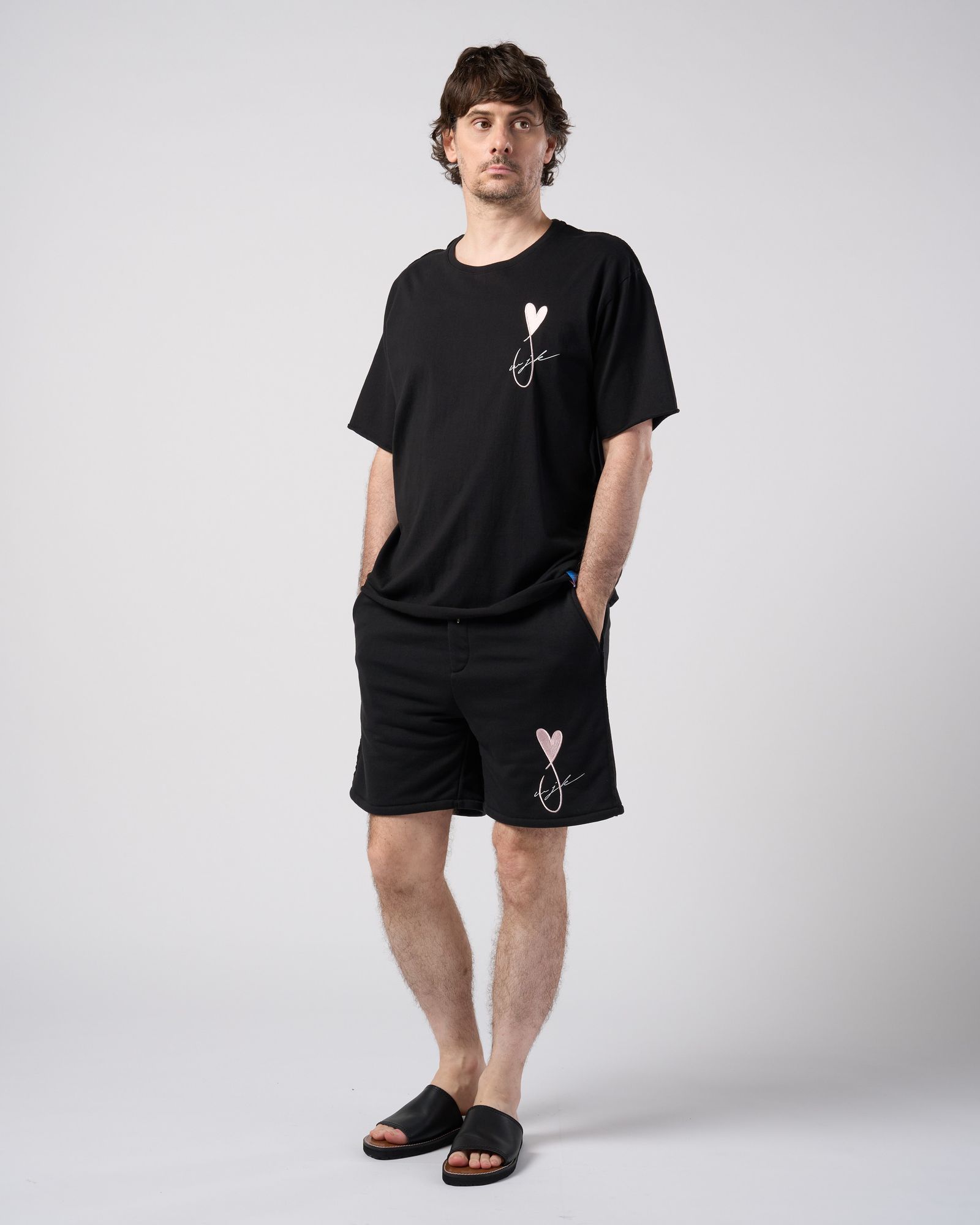 ☆先行予約☆Maison Honoré Paris× wjk  / ハートフィッシュフレンチテリーショーツ / heart fish dry french terry shorts / black 【505 hw03k】