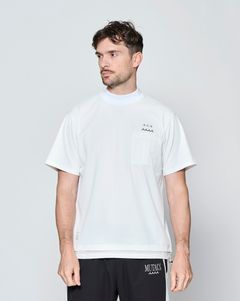 ☆先行予約☆muta MARINE × ACANTHUS  / メッシュモックネック半袖Tシャツ /  Mesh Mockneck S/S Top / WHITE【MA2714】