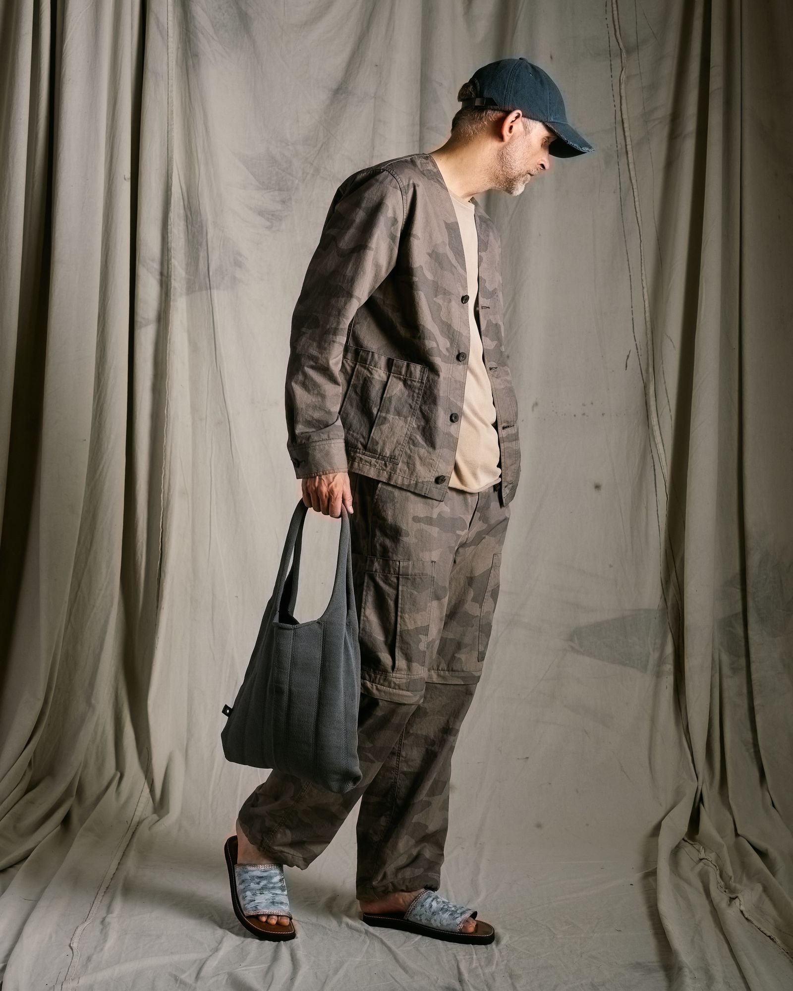 ☆先行予約☆ wjk  / ストライプニットバッグ / stripe knit bag / charcoal【8005 kw86k】