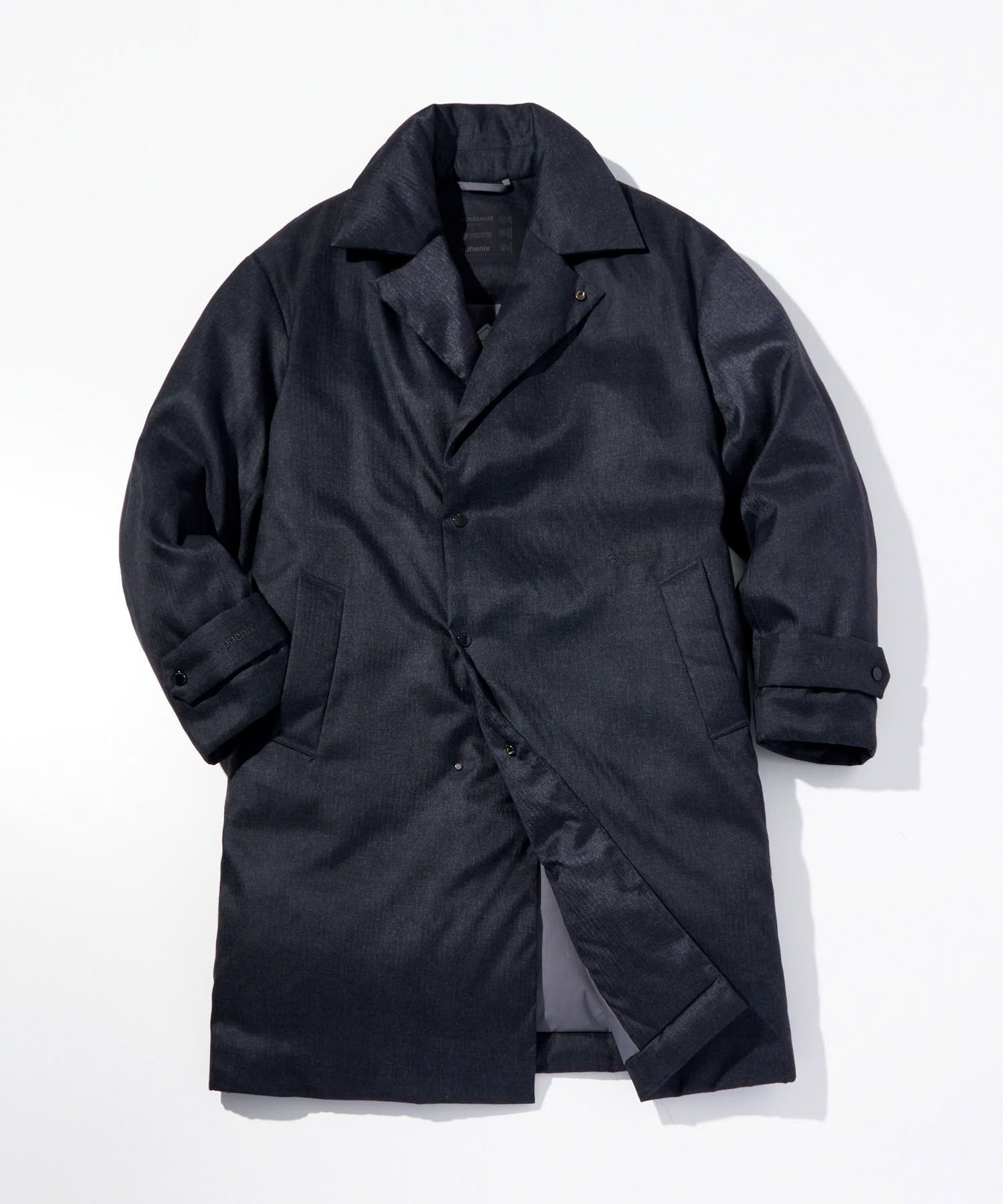 ☆先行予約☆1PIU1UGUALE3 RELAX × +phenix / ウールライクロングダウンコート WINDSTOPPER プロダクト by GORE-TEX LABS /ウィンドストッパー / ゴアテックス  / ブラック【USO-26150】