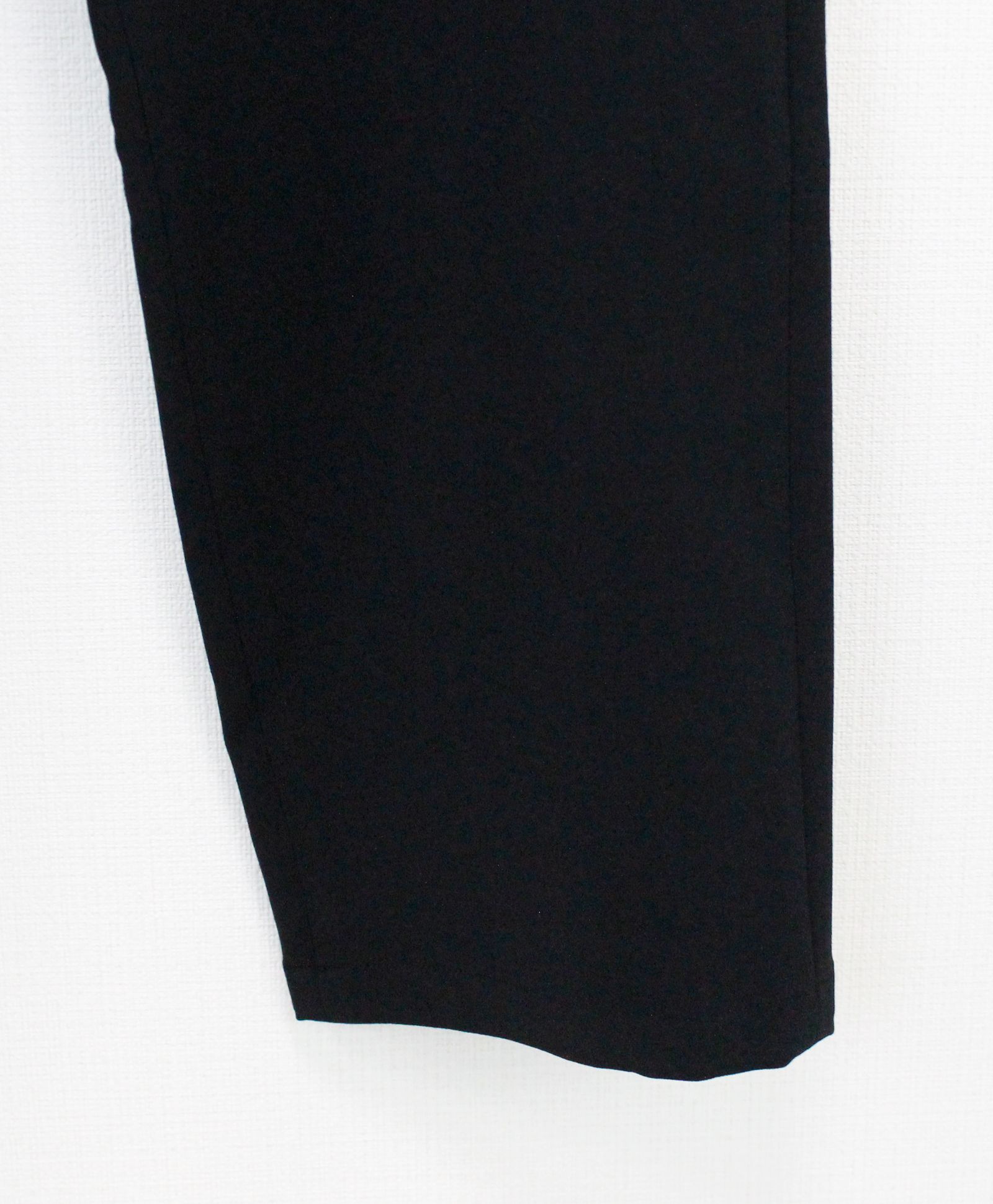 梳毛トップ調ダブルクロス リラックスワイドパンツ / ブラック [66004]