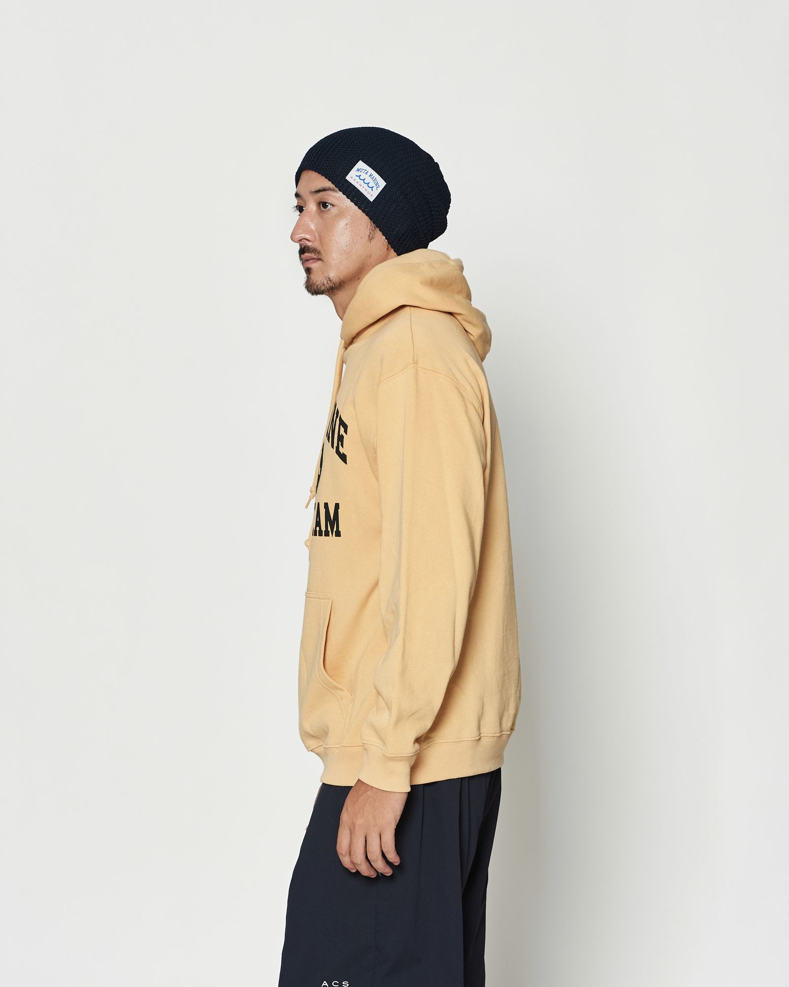 ☆先行予約☆muta MARINE × ACANTHUS  / カレッジロゴ スウェットジップフーディー / パーカー / College Logo Hooded Sweatshirt / YELLOW【MA2609】