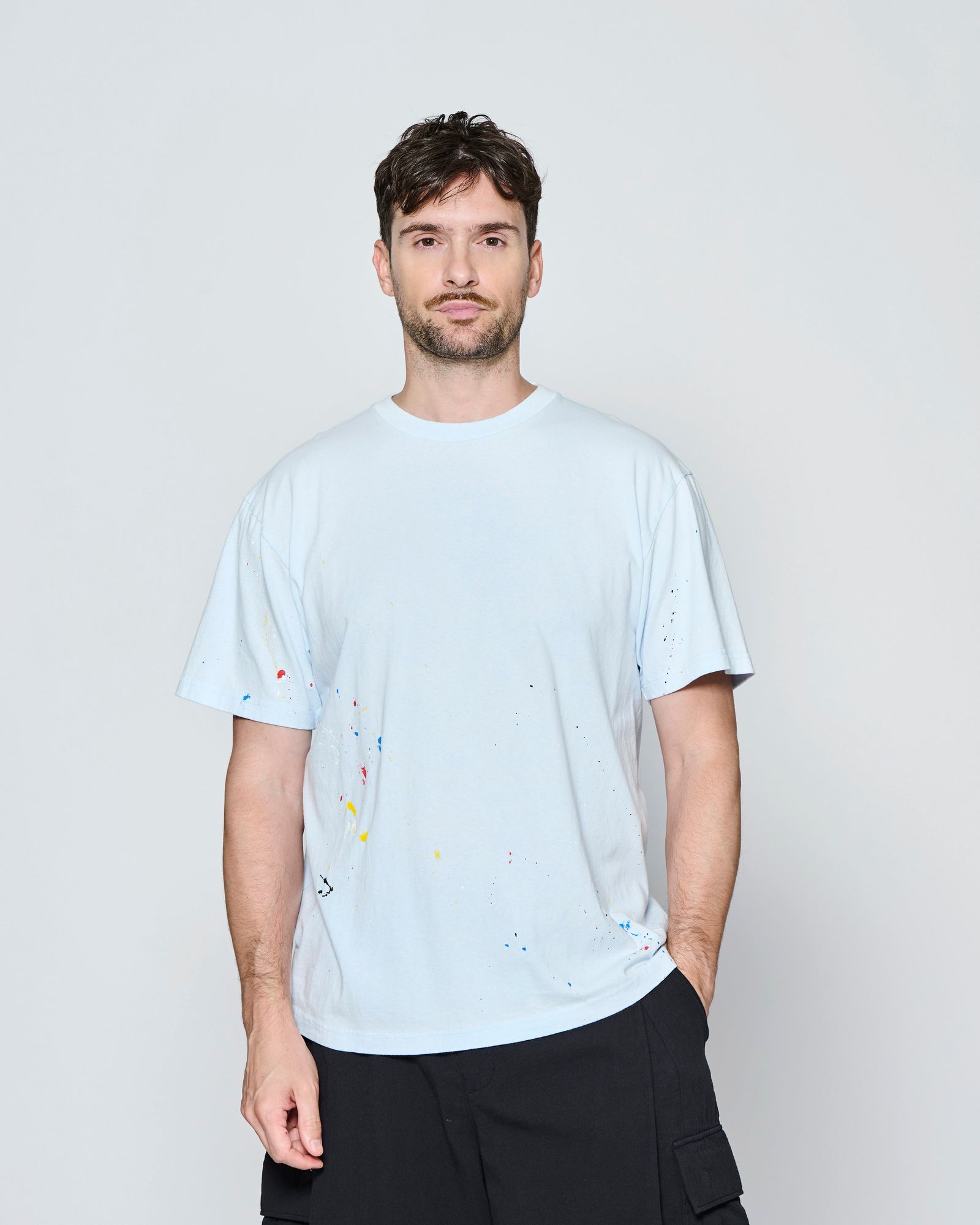 ☆先行予約☆ ヴィンテージ スプラッシュ Tシャツ  /  Vintage Wash Splash Tee / SAX【CT2702】