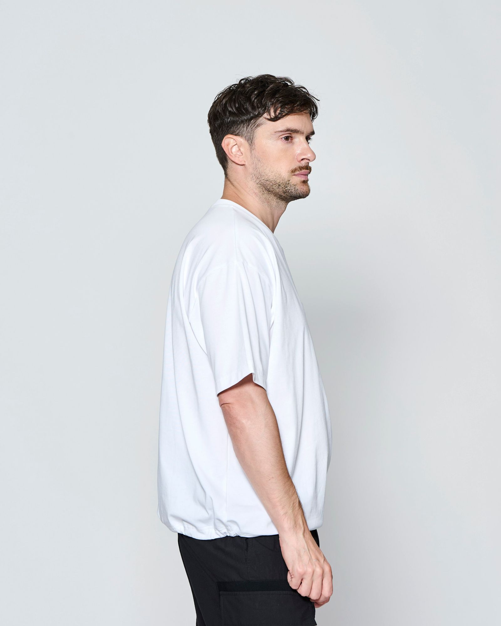 ☆先行予約☆ ドローストリング ポケットTシャツ  /  Drawstring Pocket Tee / WHITE【CT2707】