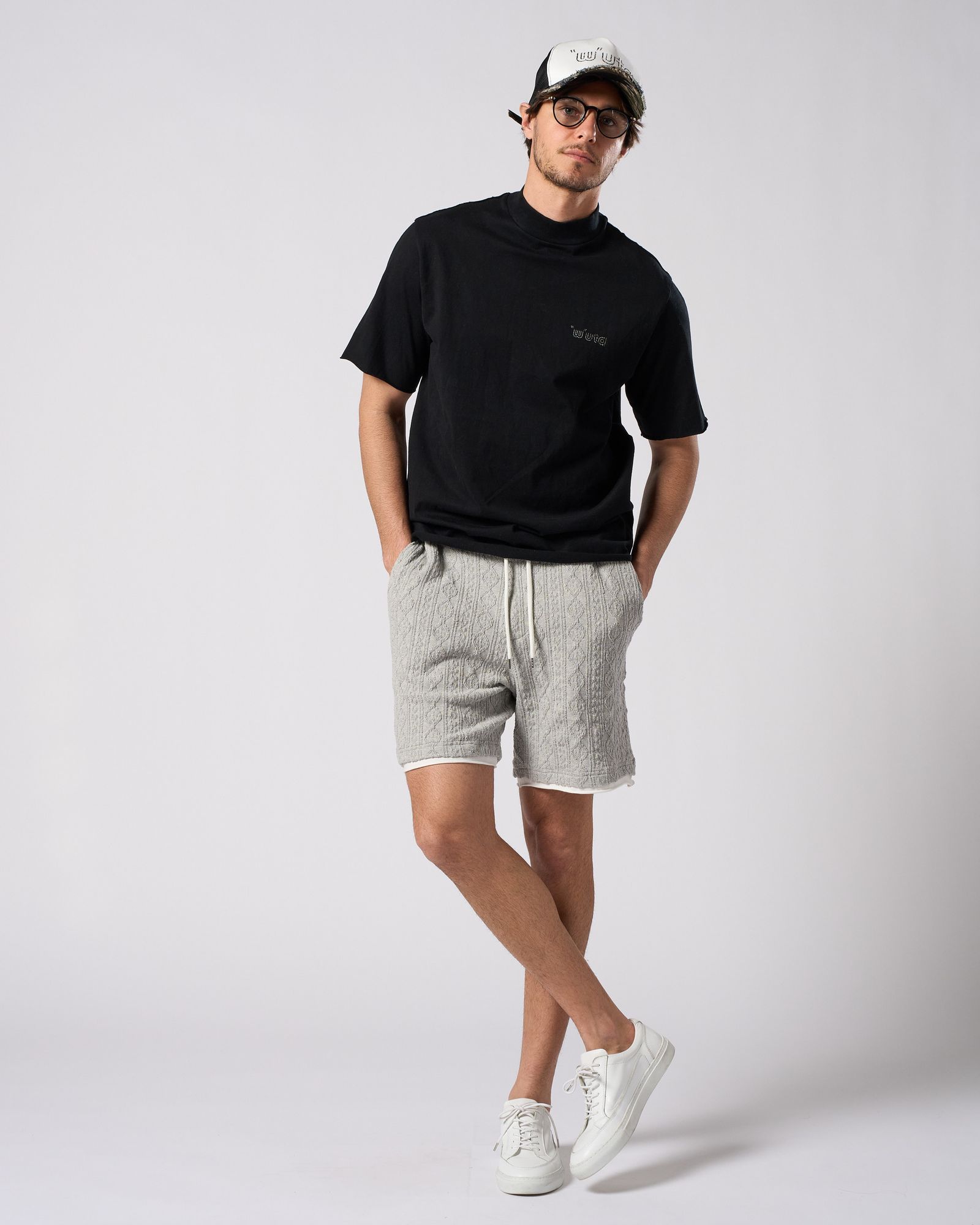 ☆先行予約☆ muta × wjk  / "w"uta カットオフ メッシュキャップ / "w"uta cut-off mesh cap / BLACK x WHITE 【809 mw05i】