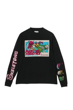 スケルトンズ 刺繍ロンT / A SKELETON IN THE CLOSET EMBROIDERY LONG SLEEVE TEE  / ブラック [26MY-SLT002]