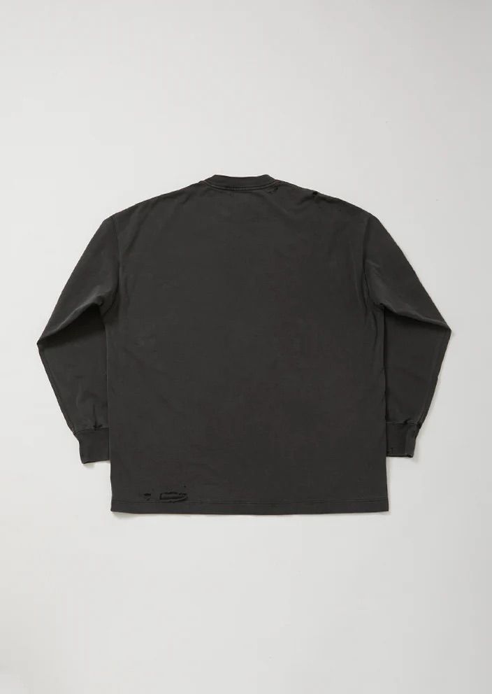 KREVA×GHOST ALMOSTBLACK / DAMEGE DYEING LONG SLEEVE T GOMA / BLACK [KRVGAB-C-3-2]