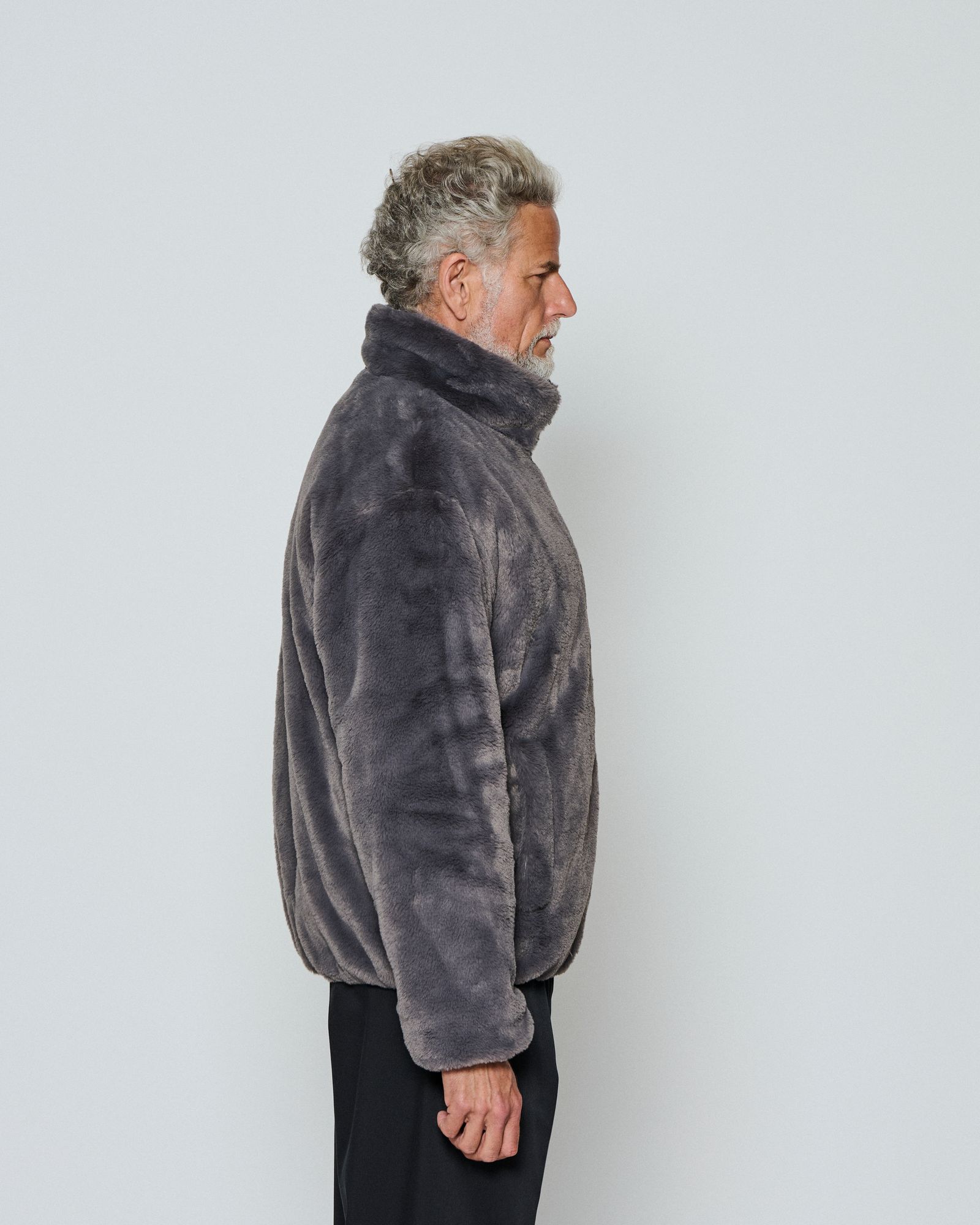 ☆先行予約☆ フェイクファーボンバージャケット / Faux Fur Bomber Jacket  / CHARCOAL【JK2503】