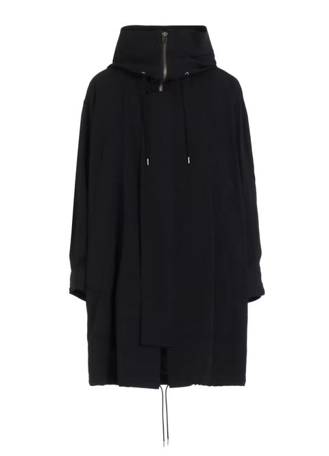 W/GABARDINE HIGH NECK HOODED MODS COAT / BLACK  [GA-C10-101-1]