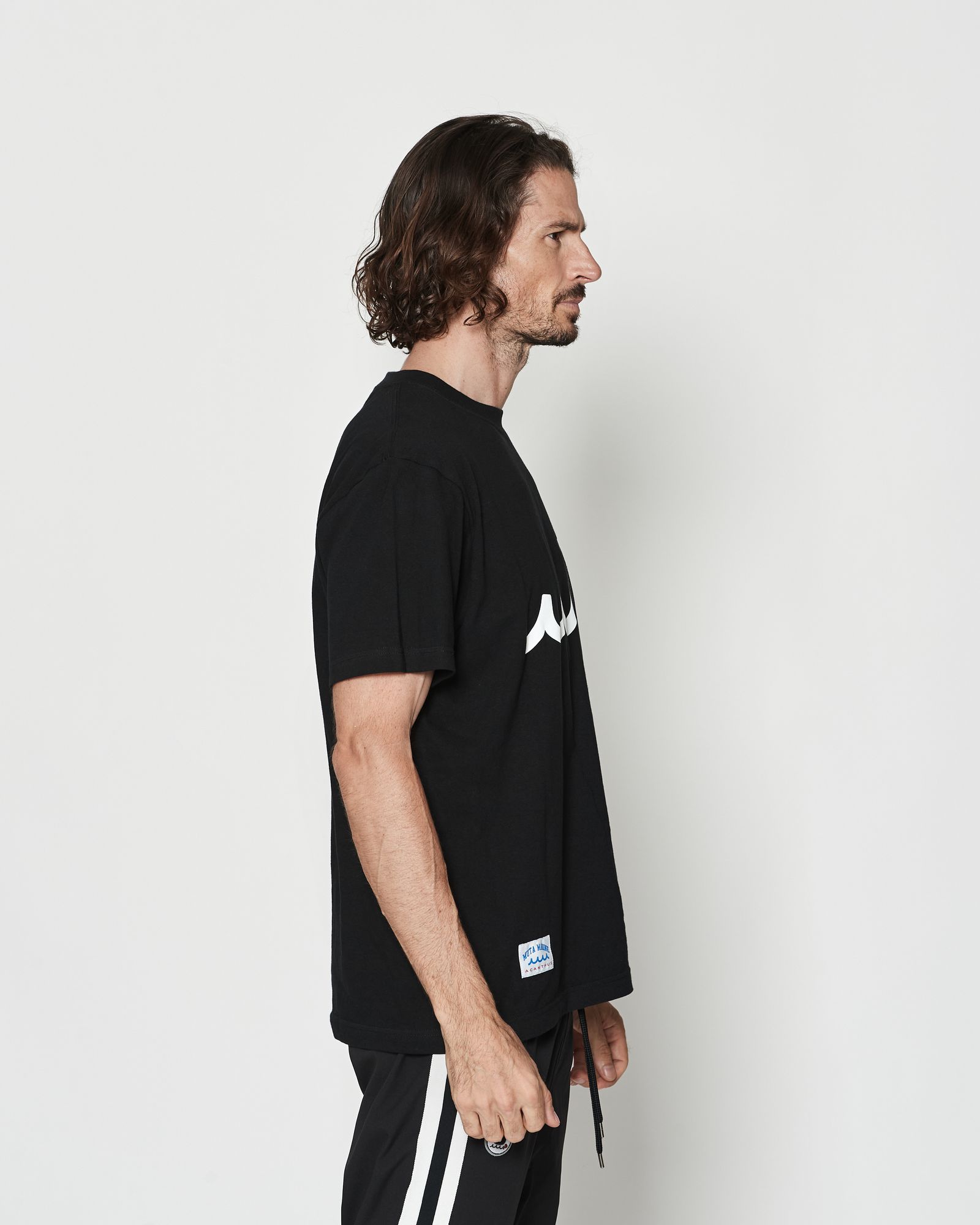 ☆先行予約☆muta MARINE × ACANTHUS  / メッシュトリミングポケットTシャツ  /  Mesh Trimming Pocket Tee / BLACK BLACK【MA2615】
