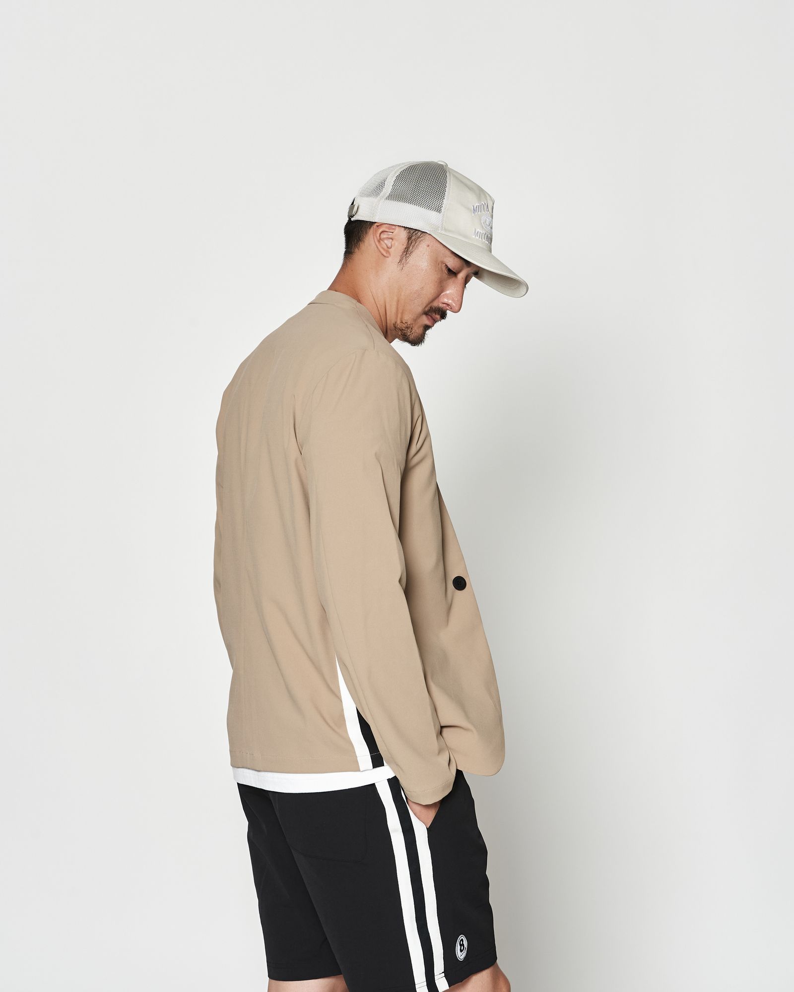 ☆先行予約☆muta MARINE × ACANTHUS / スウィートノーカラージャケット / sweet no collar jacket / BEIGE 【MA2625】