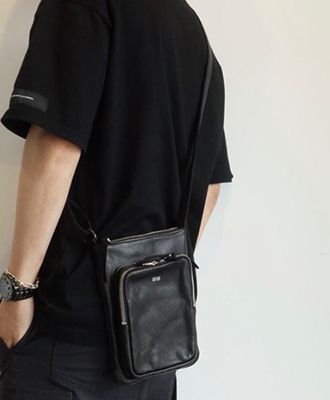 オイルドカウレザー・ミニショルダーバッグ / Oiled Cow Leather Mini Shoulder / BLACK [DCD-01357]