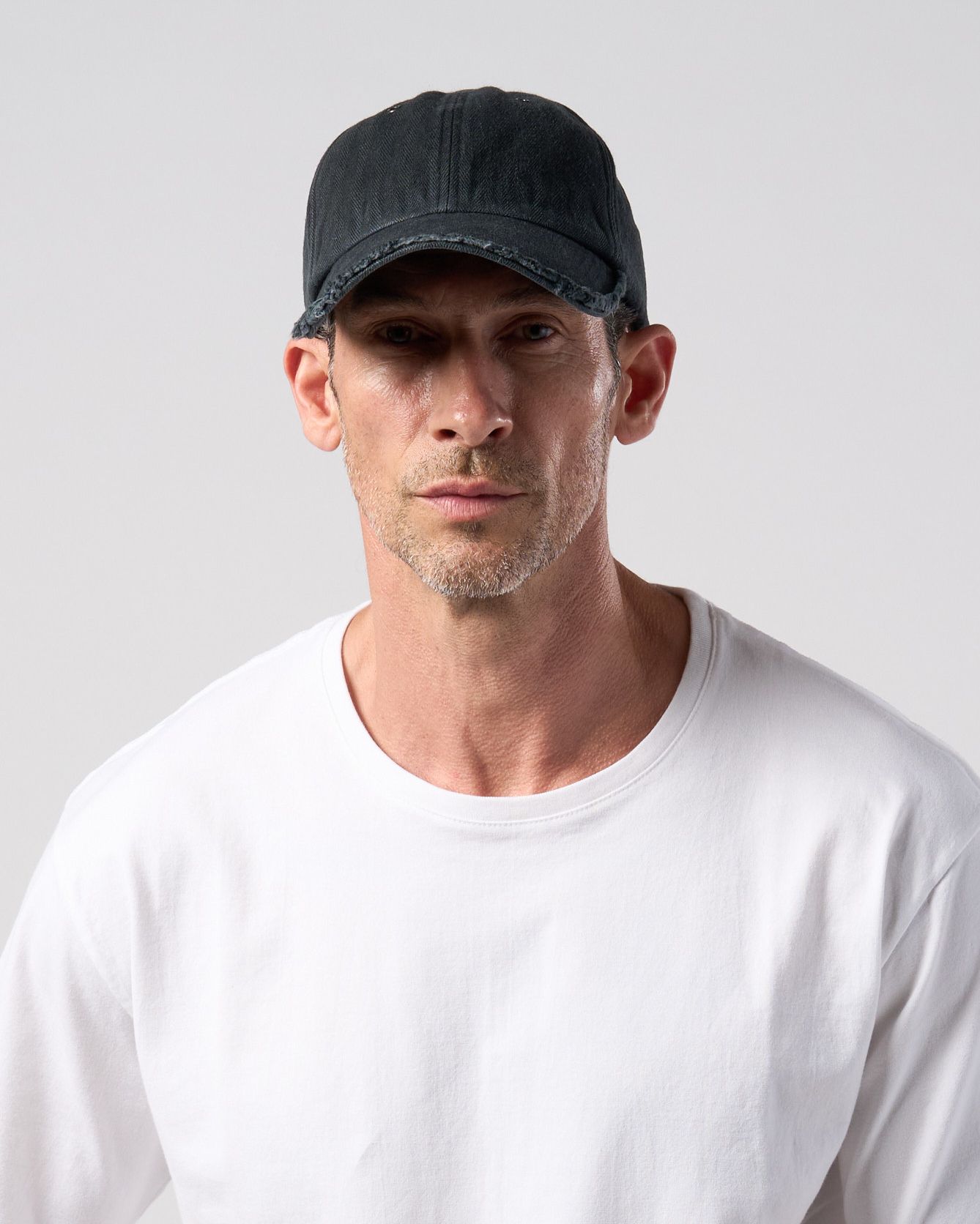 ☆先行予約☆ wjk  / ストライプニットビーニー / コットンリネンヘリンボーンエイジングベースボールキャップ / cotton linen herringbone aging B.B.cap / fade black【8007 cl29k】