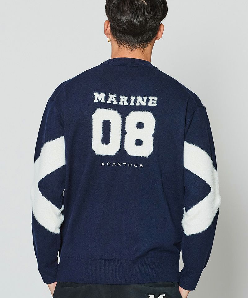 ACANTHUS x muta MARINE / muta Arm Line Knit / ニット / NAVY / MA2435