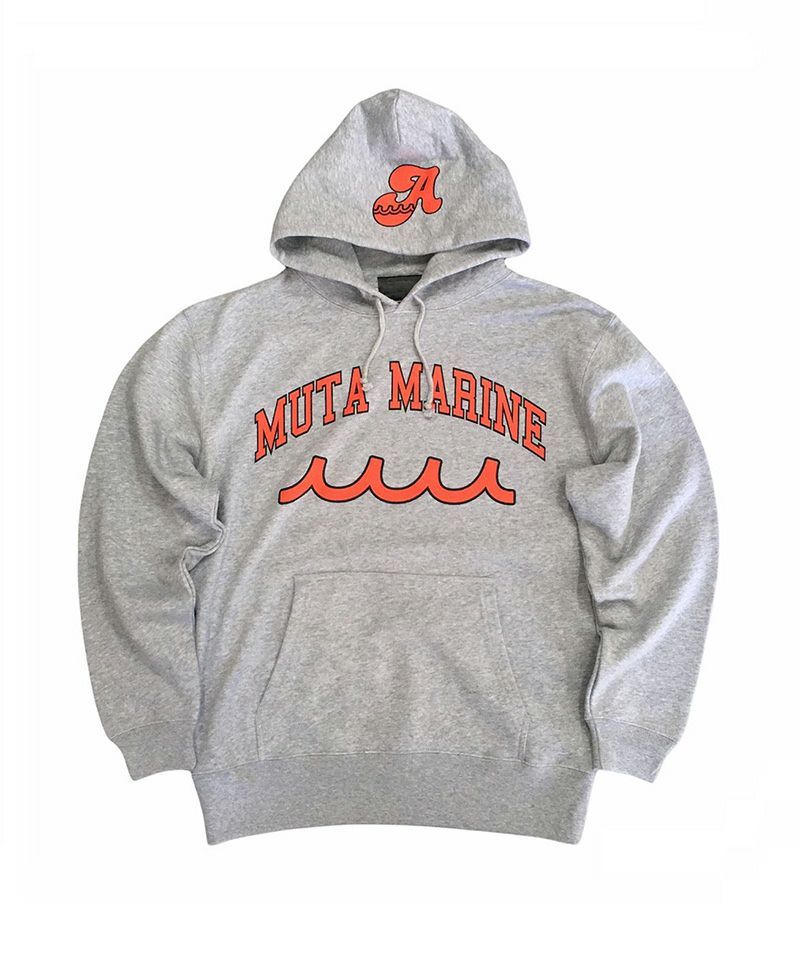 ACANTHUS x muta MARINE / アカンサス×ムータマリン / プルオーバーパーカー / muta College Logo  Hooded Sweatshirt / GRAY - S