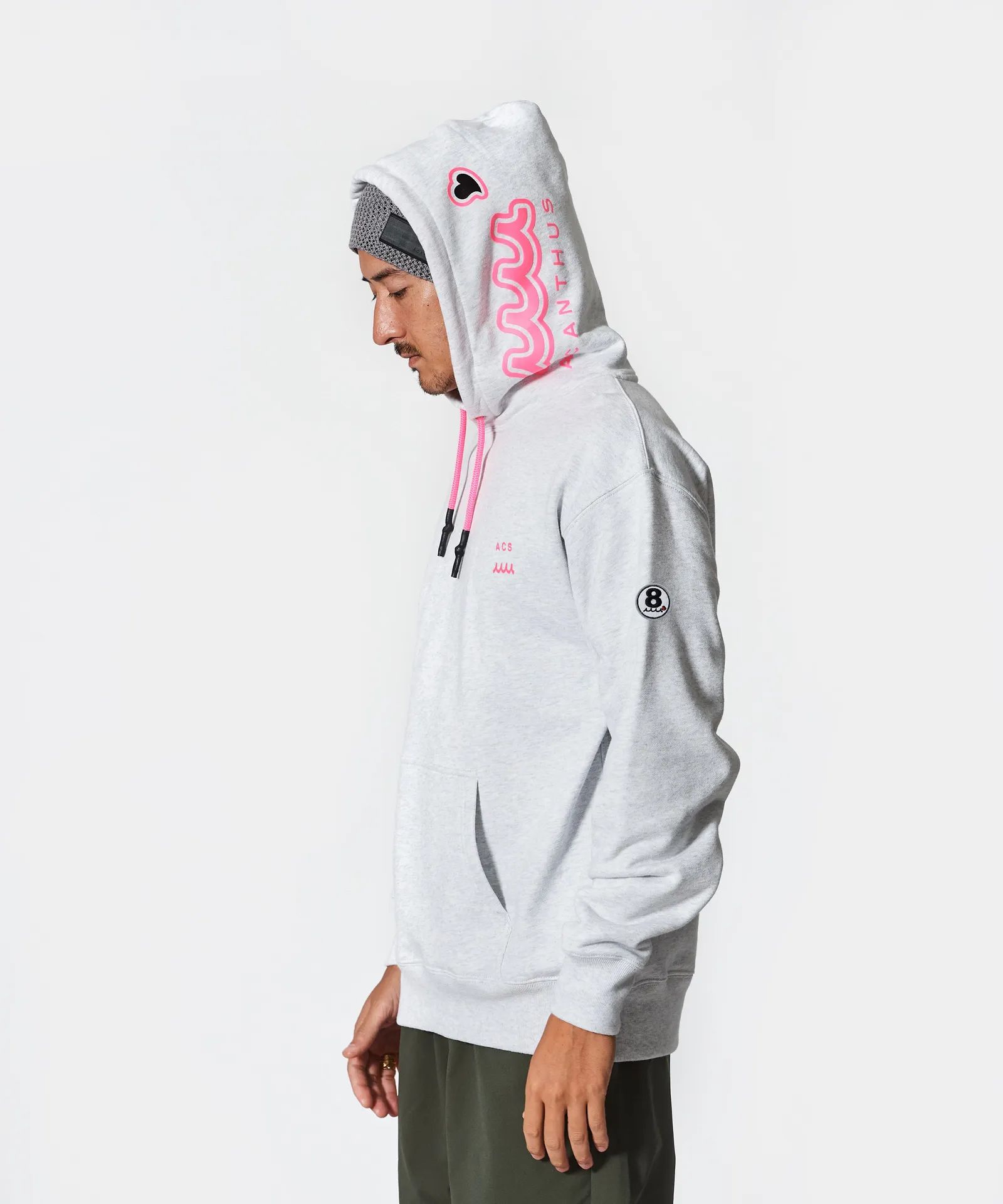 mutaMARINE x ACANTHUS / muta sweet Logo Zip-Up hoodie / ジップパーカー / GREY 【MA2670】