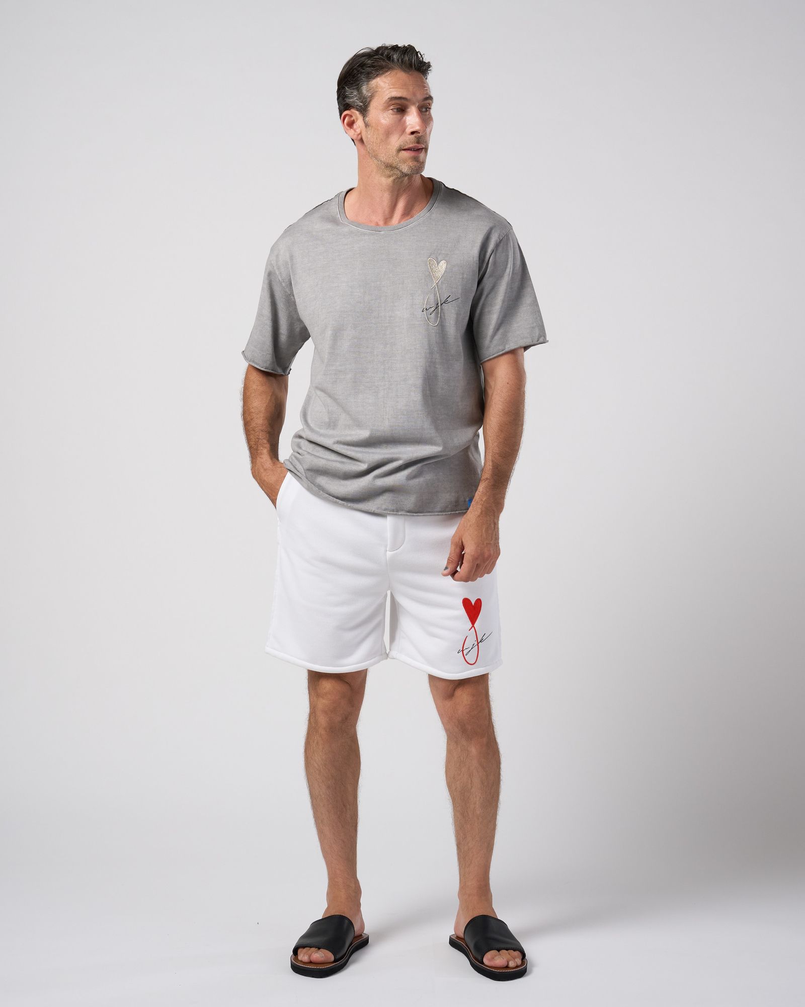 ☆先行予約☆Maison Honoré Paris× wjk  / ハートフィッシュ カットオフ 半袖Tシャツ / heart fish cut-off S/S / l.gray×silver【710 hw01k】